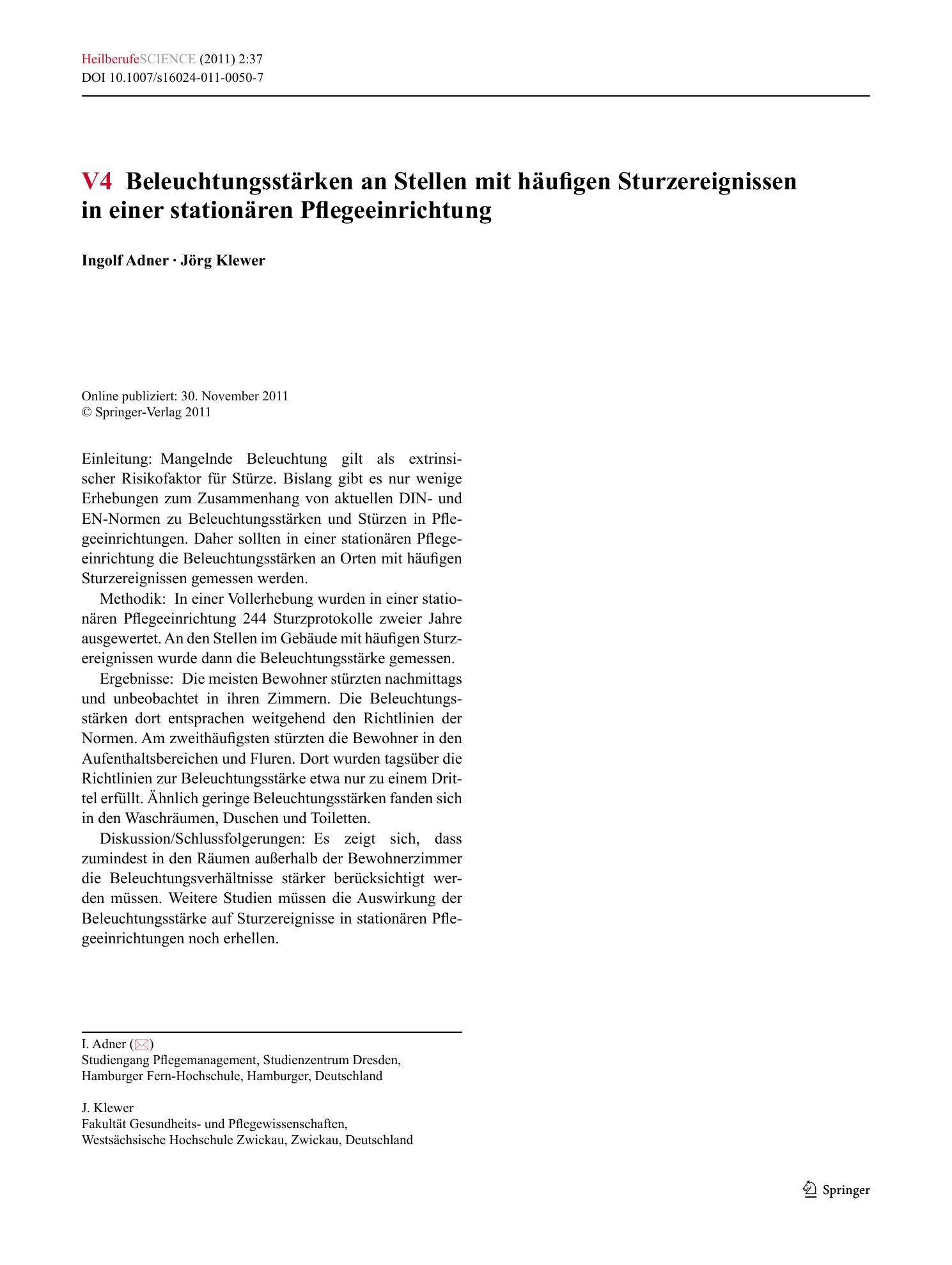 Vorschauseite 1: V4 Beleuchtunsgstärken