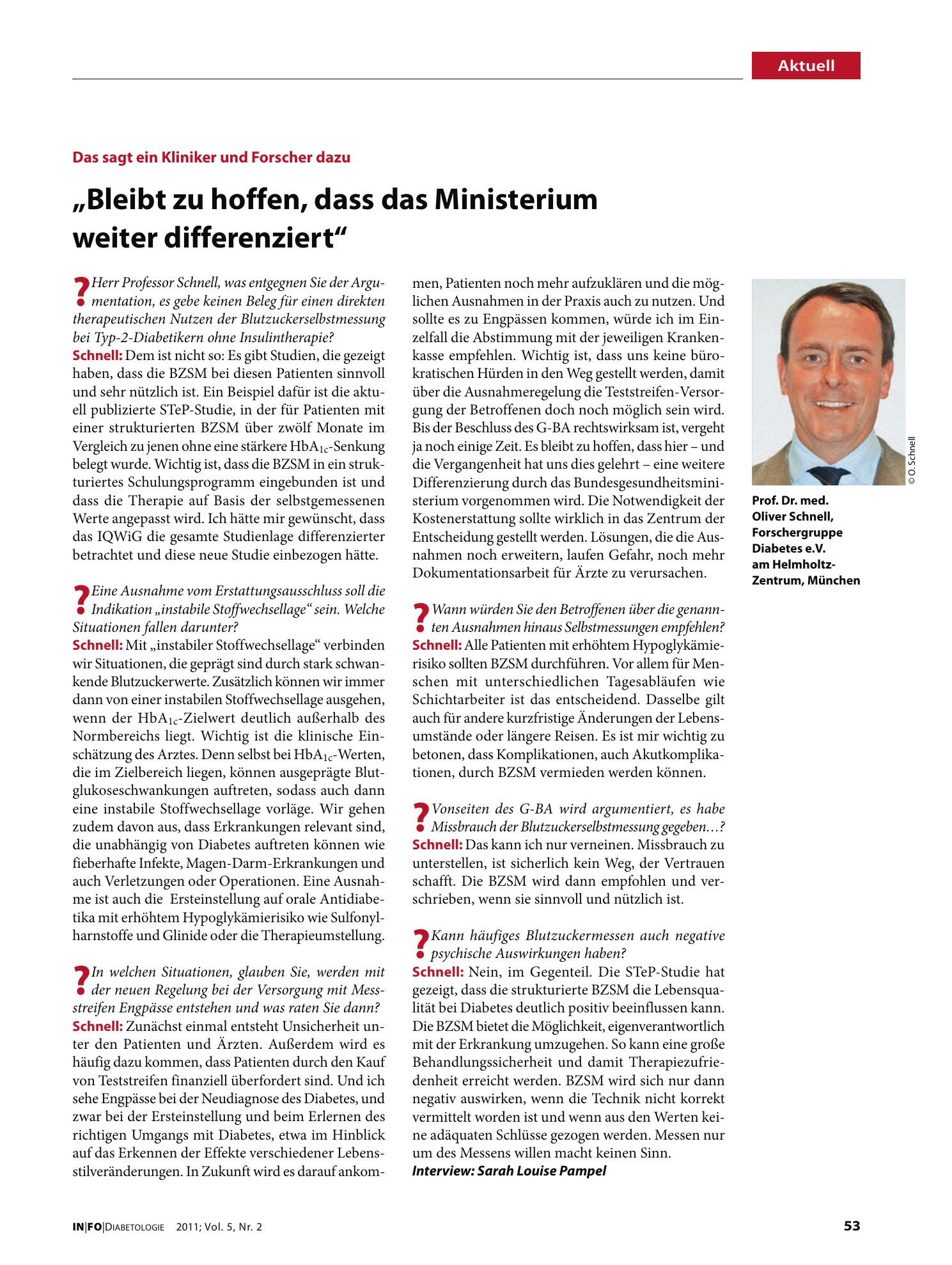 Vorschauseite 1: „Bleibt zu hoffen, dass das Ministerium weiter differenziert“