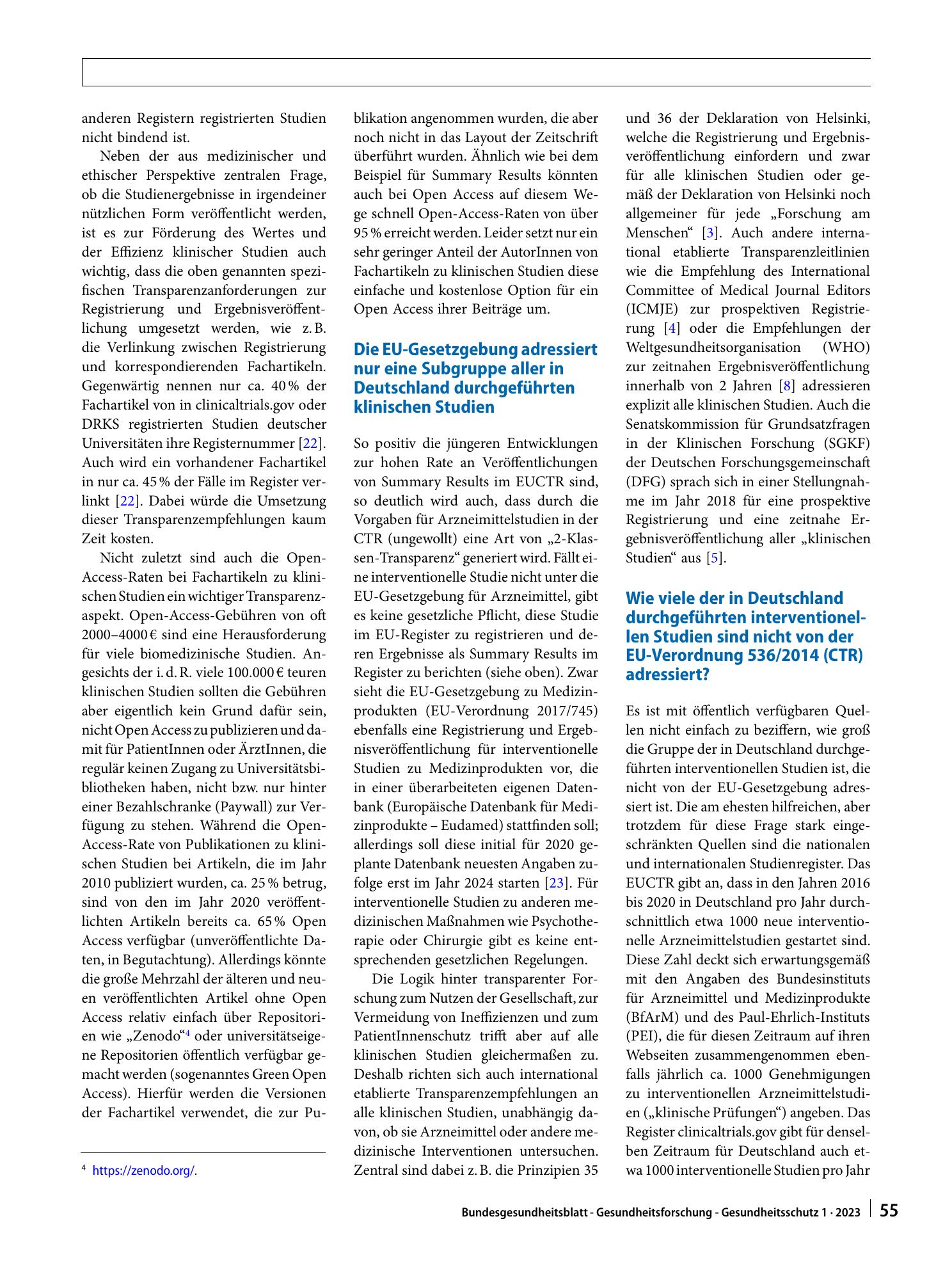 Vorschauseite 4: Transparenz in der klinischen Forschung: Welchen Beitrag leistet die neue EU-Verordnung 536/2014?