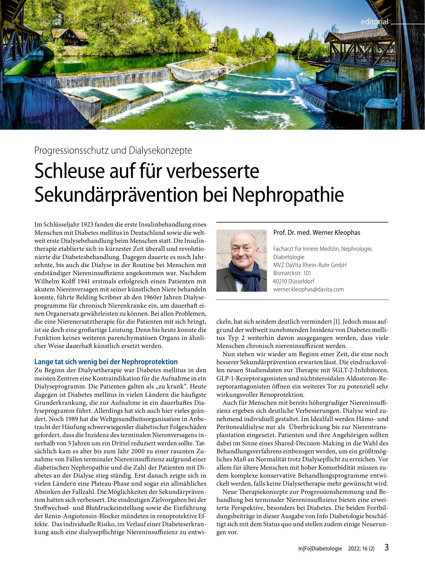 Vorschauseite 1: Schleuse auf für verbesserte Sekundärprävention bei Nephropathie