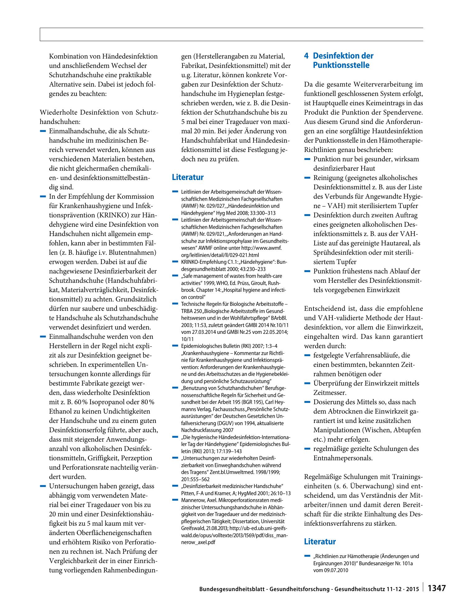 Vorschauseite 2: Hygienebedingungen bei Spendeprozessen und deren mikrobiologische Überwachung (s. § 31 Abs. 4 AMWHV*)