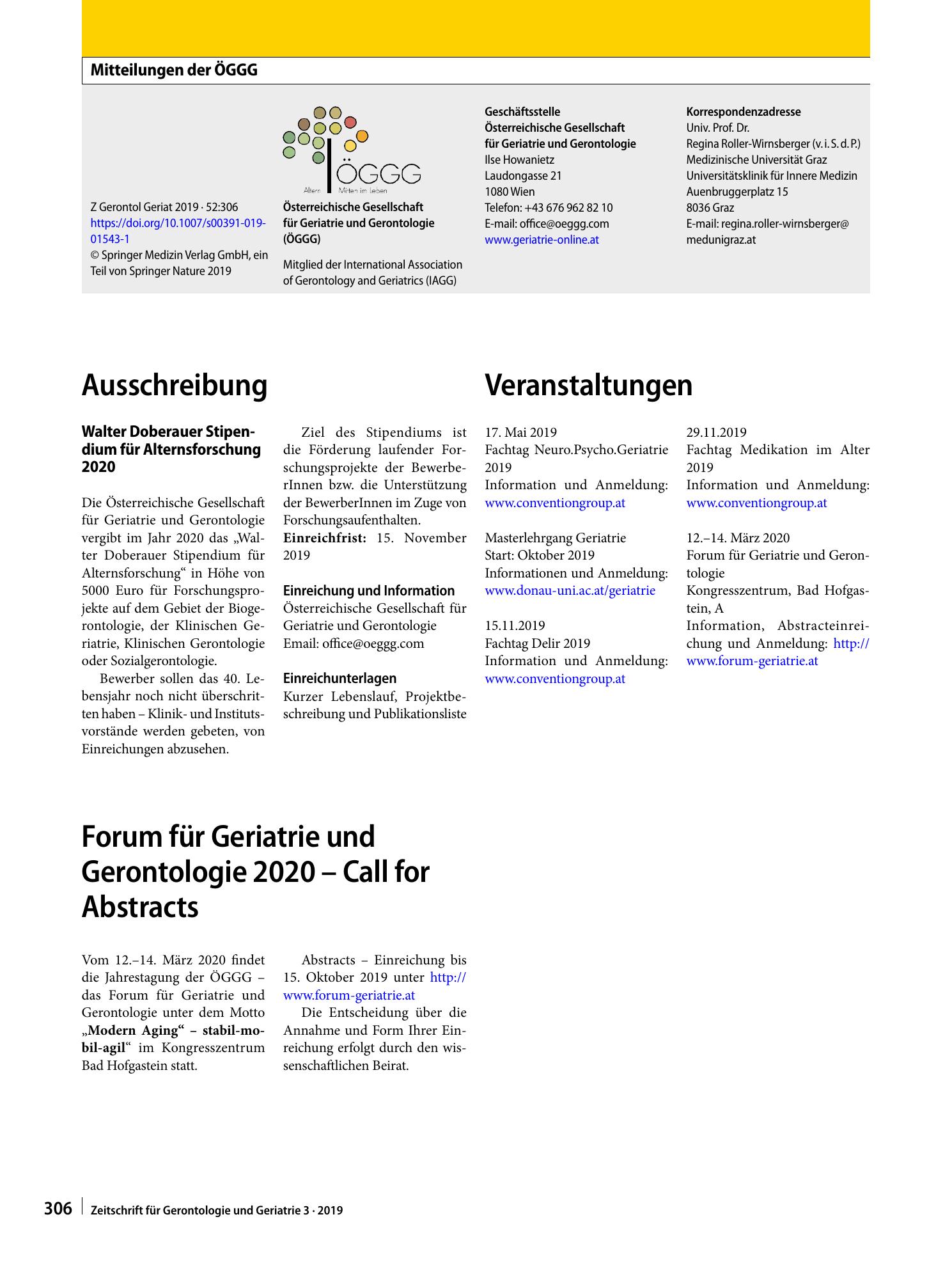 Vorschauseite 1: Mitteilungen der ÖGGG