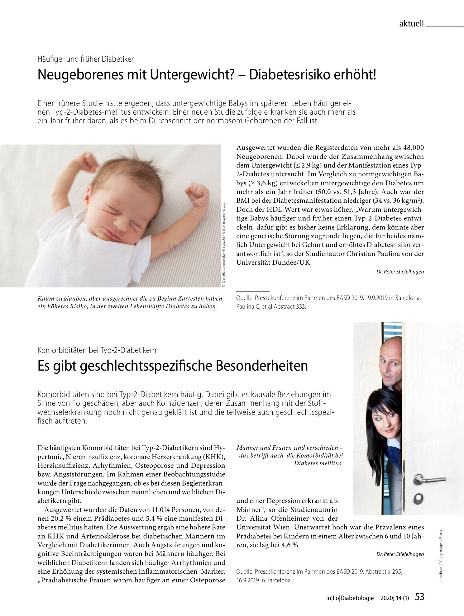 Vorschauseite 1: Neugeborenes mit Untergewicht? - Diabetesrisiko erhöht!