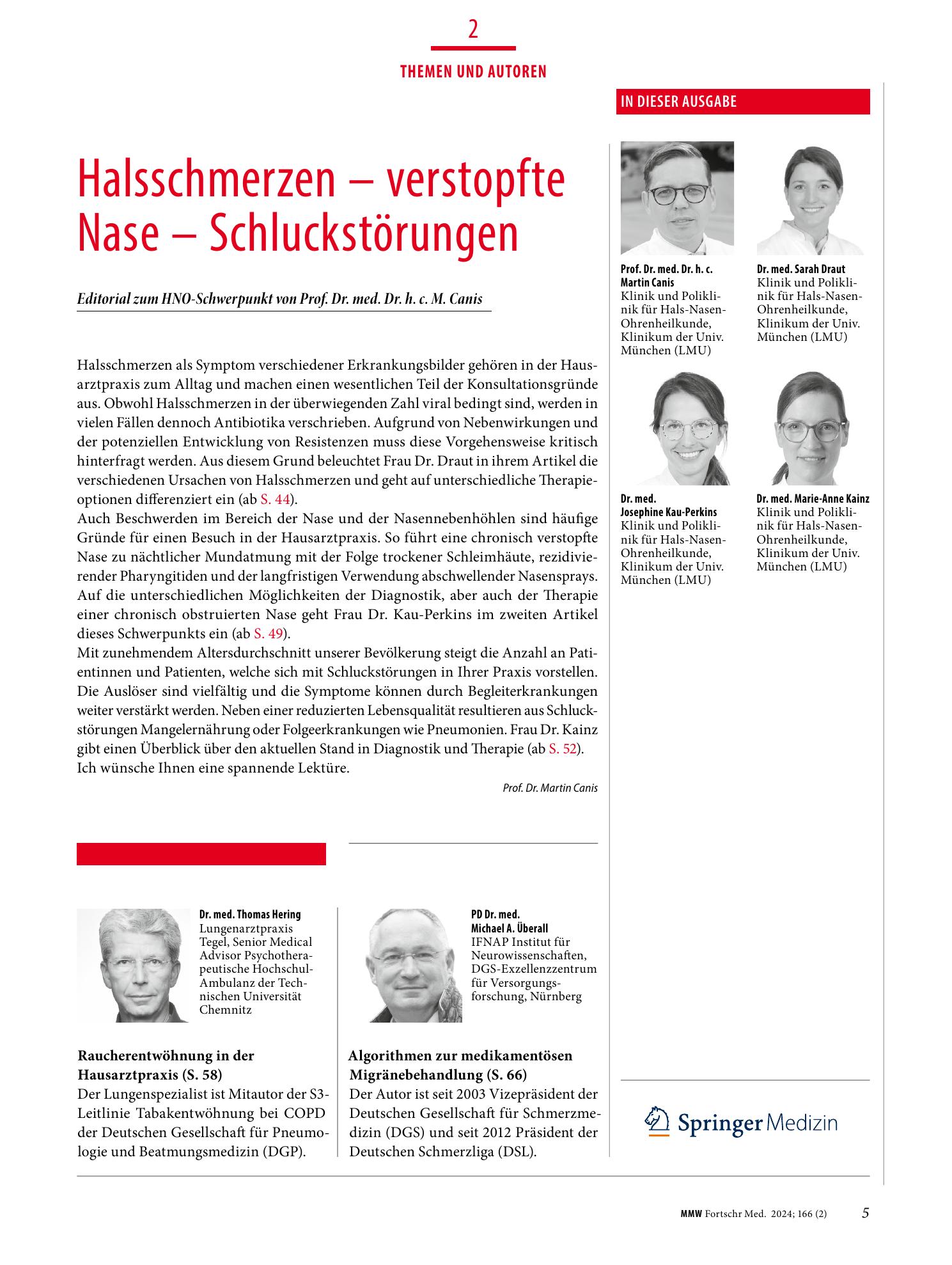 Vorschauseite 1: Halsschmerzen - verstopfte Nase - Schluckstörungen