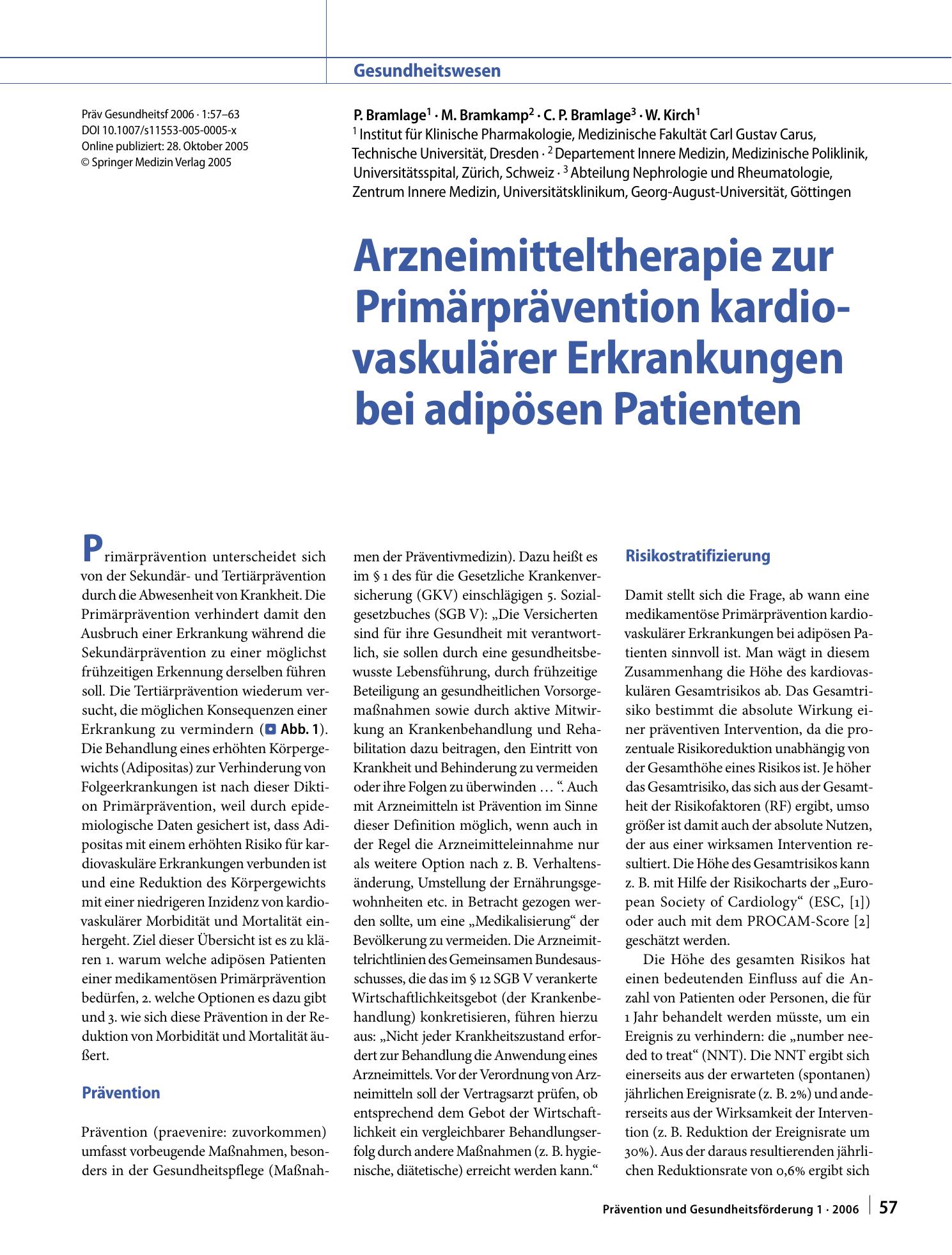Vorschauseite 1: Arzneimitteltherapie zur Primärprävention kardiovaskulärer Erkrankungen bei adipösen Patienten
