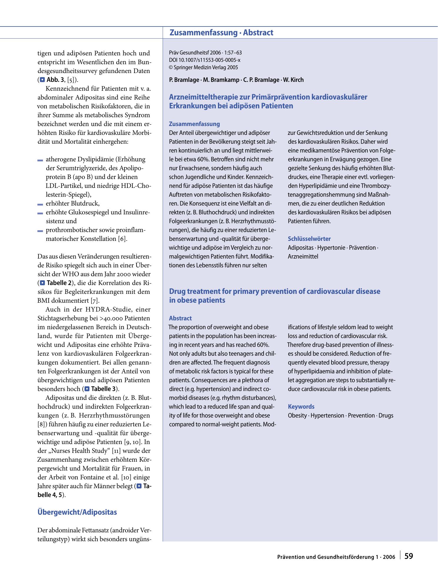 Vorschauseite 3: Arzneimitteltherapie zur Primärprävention kardiovaskulärer Erkrankungen bei adipösen Patienten