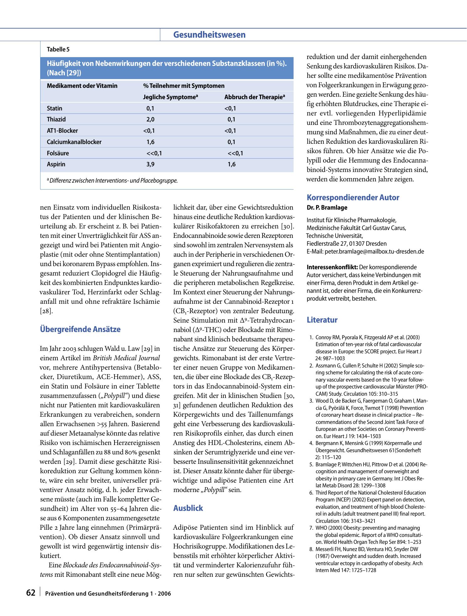 Vorschauseite 6: Arzneimitteltherapie zur Primärprävention kardiovaskulärer Erkrankungen bei adipösen Patienten
