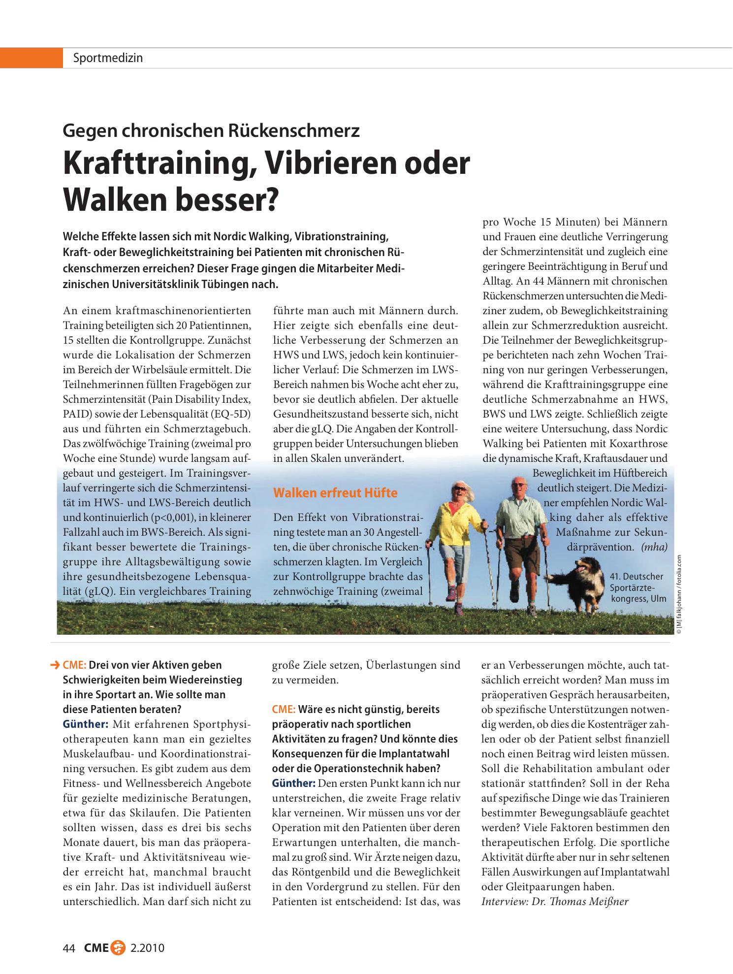 Vorschauseite 1: Krafttraining, Vibrieren oder Walken besser?