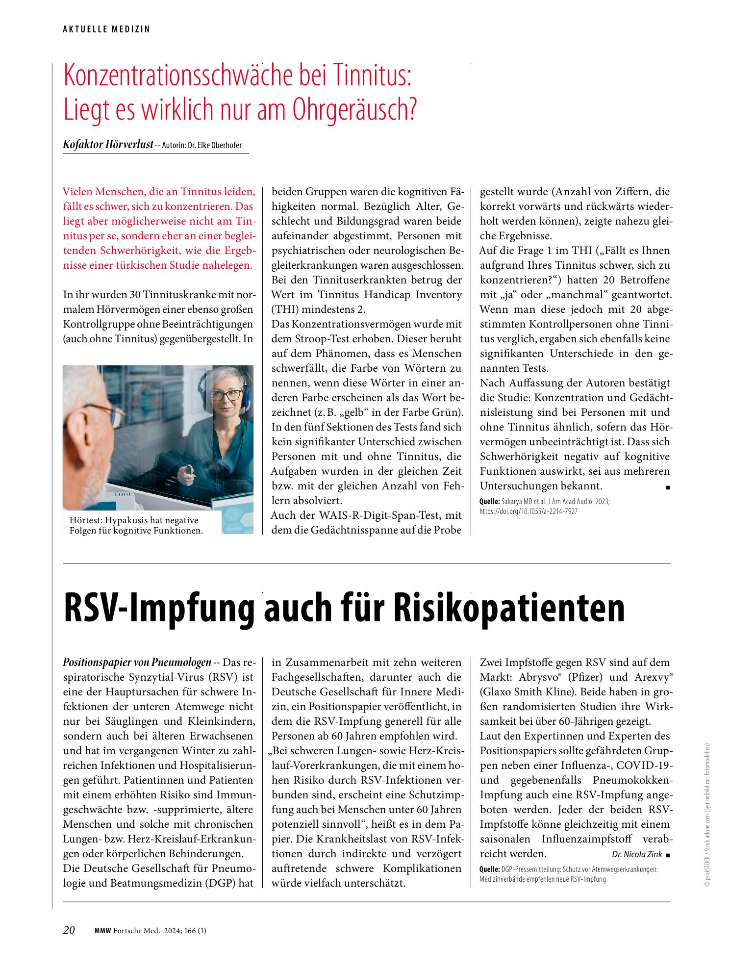 Vorschauseite 1: Konzentrationsschwäche bei Tinnitus: Liegt es wirklich nur am Ohrgeräusch?