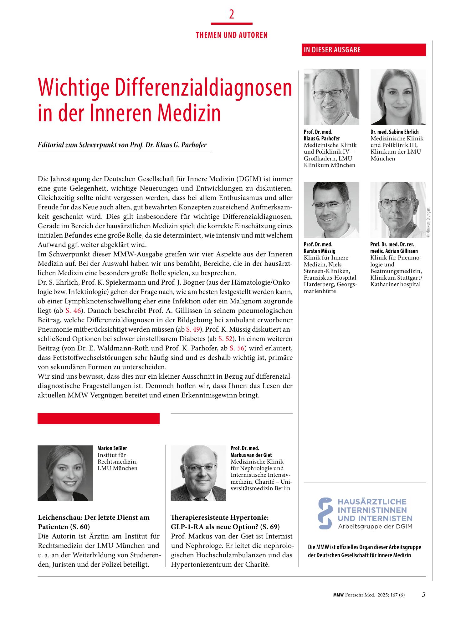 Vorschauseite 1: Wichtige Differenzialdiagnosen in der Inneren Medizin