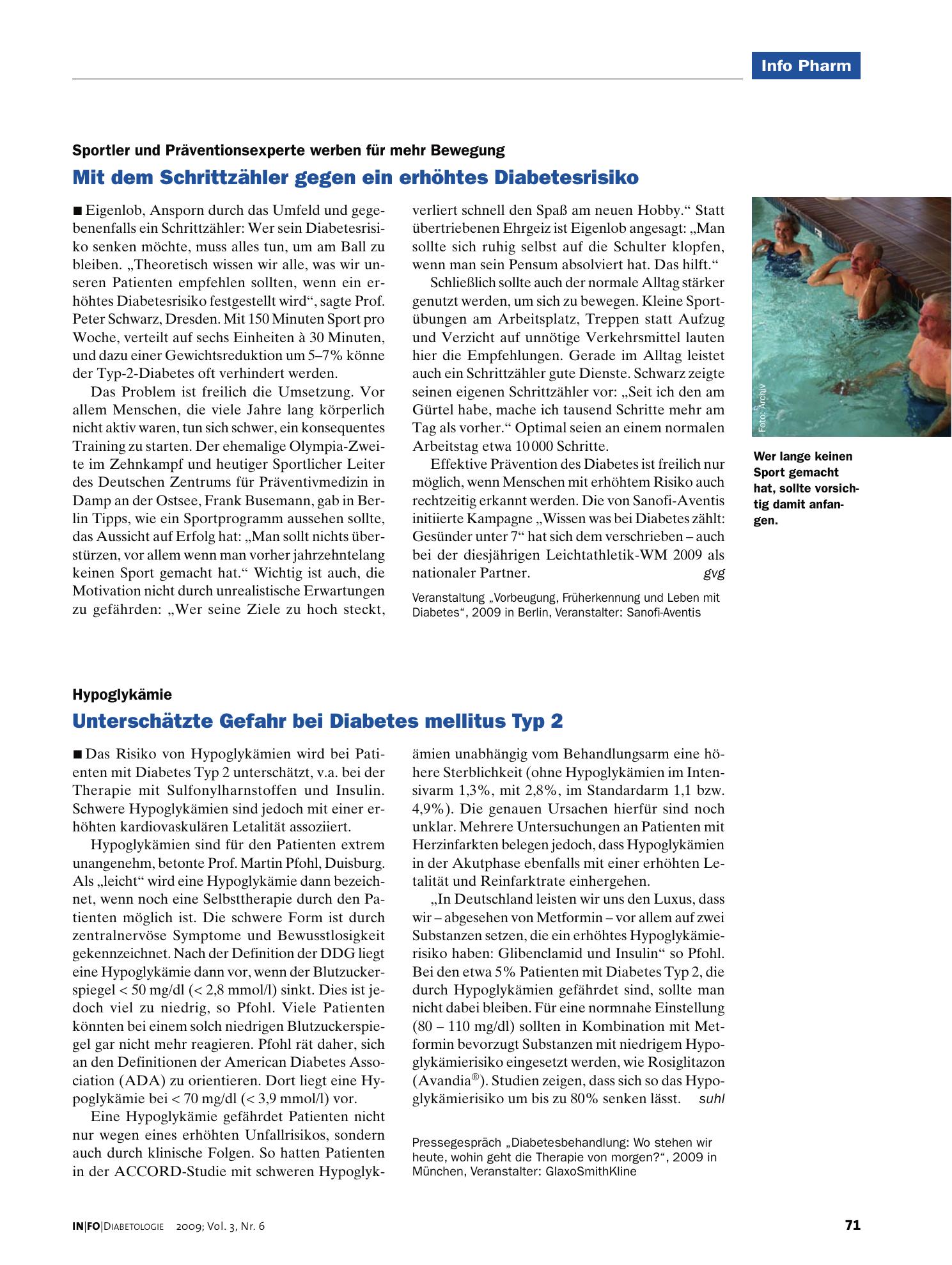 Vorschauseite 1: Unterschätzte Gefahr bei Diabetes mellitus Typ 2