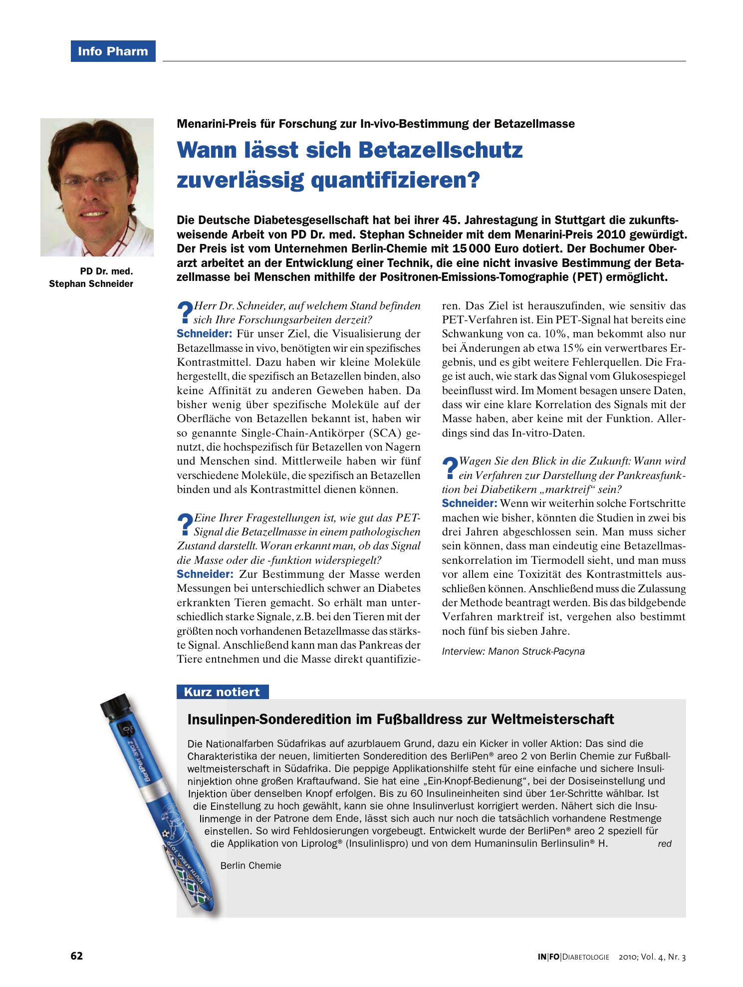 Vorschauseite 1: Wann lässt sich Betazellschutz zuverlässig quantifizieren?
