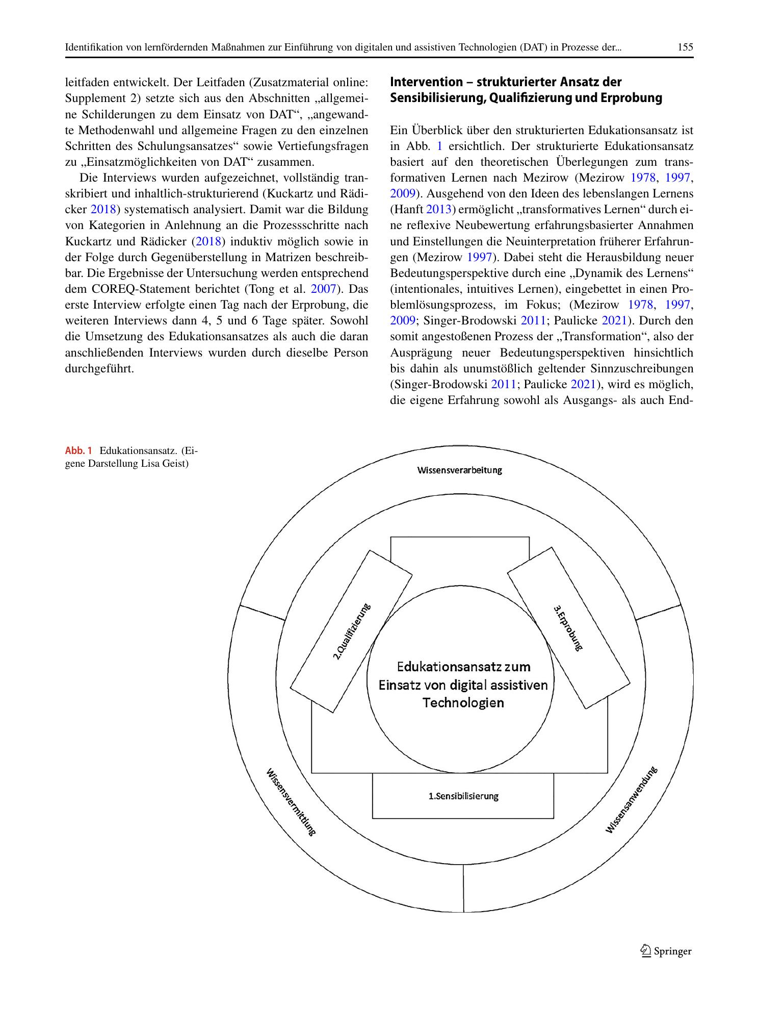 Vorschauseite 4: Identifikation von lernfördernden Maßnahmen zur Einführung von digitalen und assistiven Technologien (DAT) in Prozesse der pflegerischen Versorgung: eine qualitative Studie