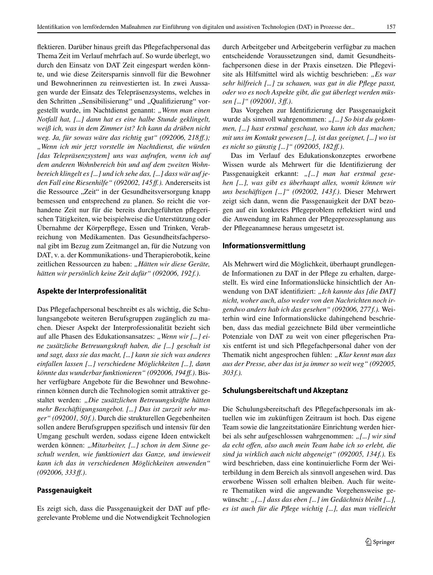 Vorschauseite 6: Identifikation von lernfördernden Maßnahmen zur Einführung von digitalen und assistiven Technologien (DAT) in Prozesse der pflegerischen Versorgung: eine qualitative Studie