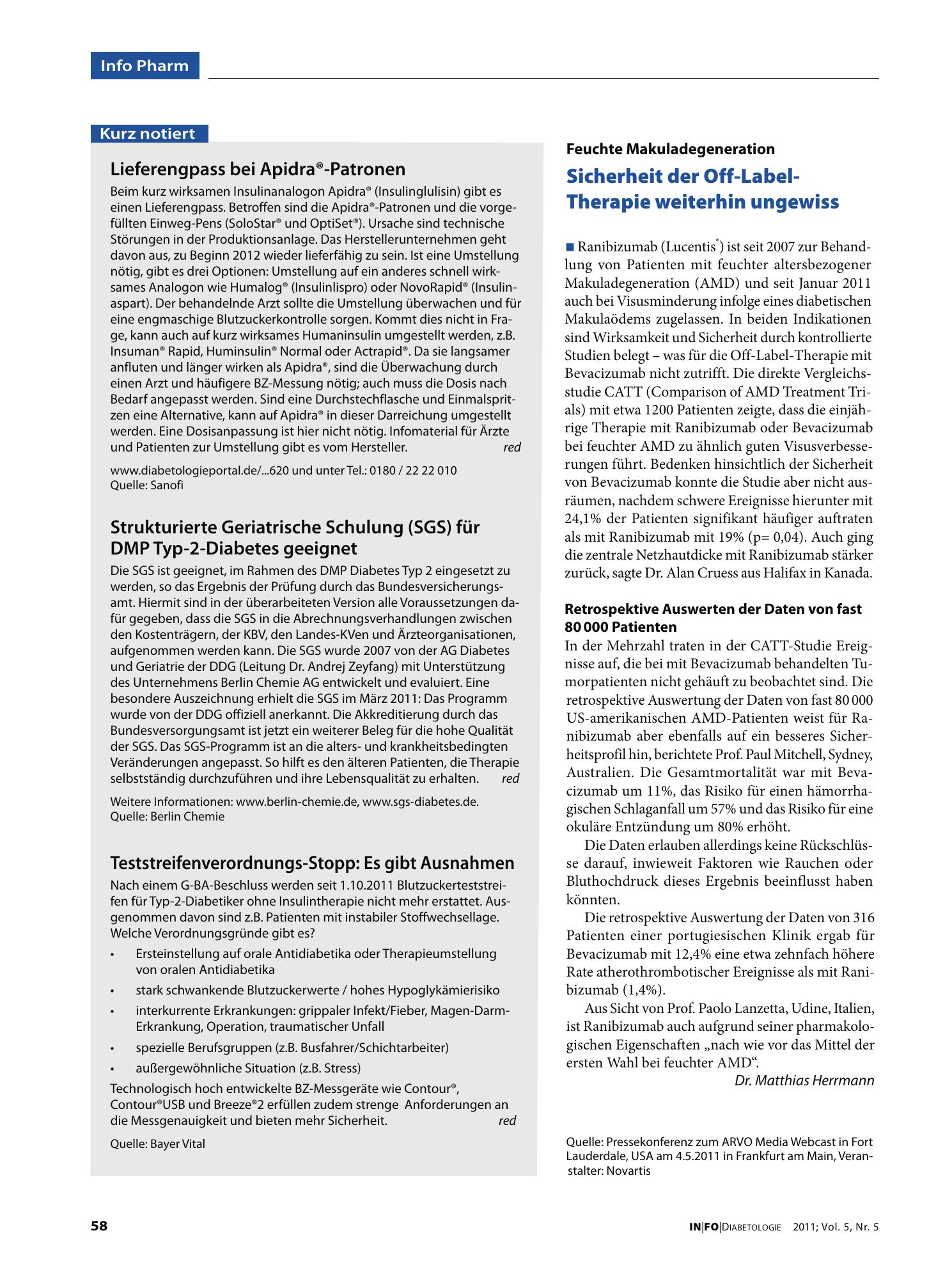Vorschauseite 1: Sicherheit der Off-Label-Therapie weiterhin ungewiss