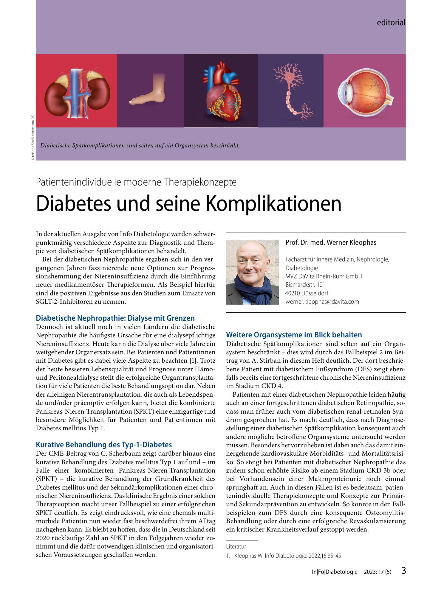 Vorschauseite 1: Diabetes und seine Komplikationen