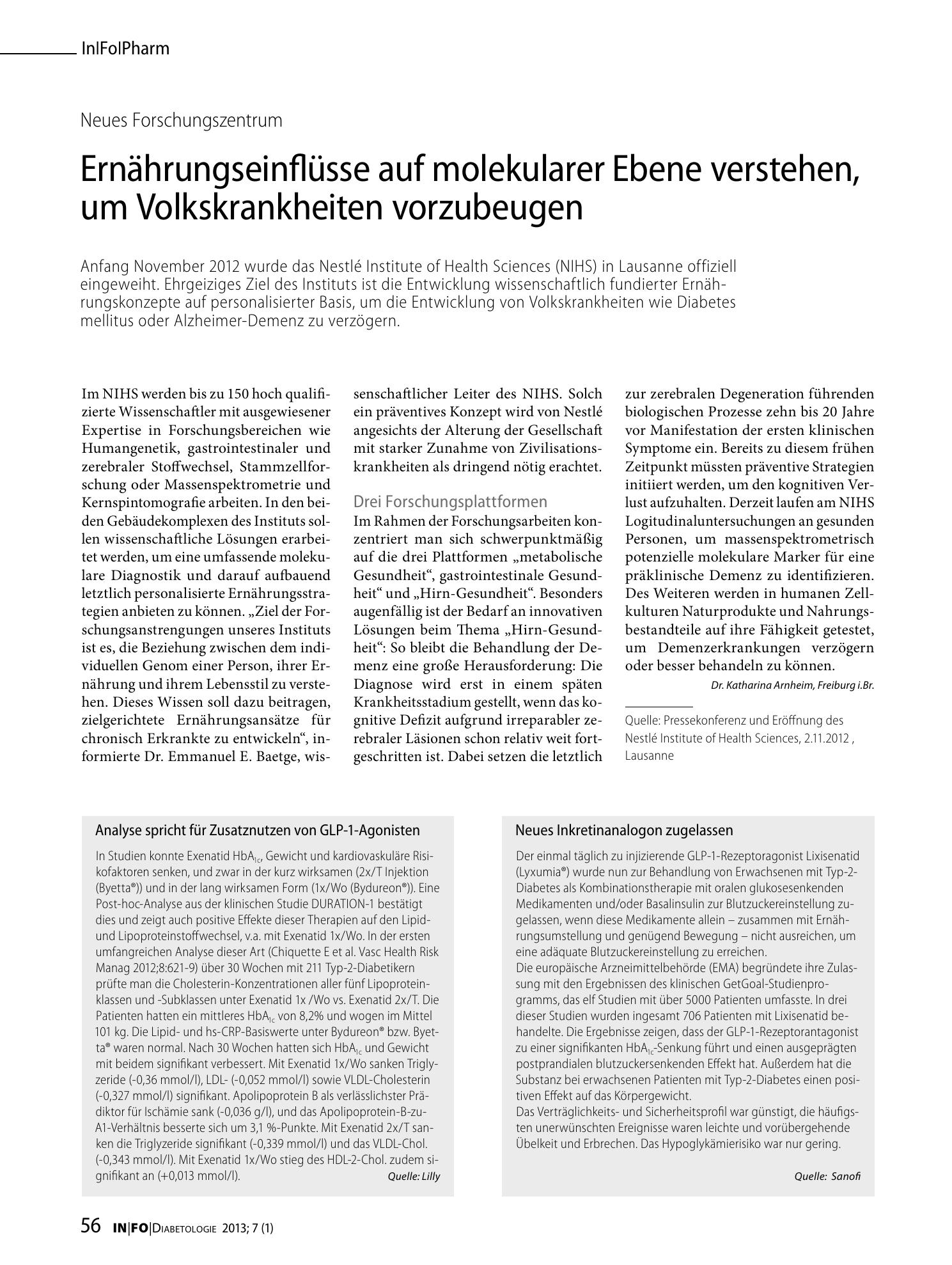 Vorschauseite 1: Ernährungseinflüsse auf molekularer Ebene verstehen, um Volkskrankheiten vorzubeugen