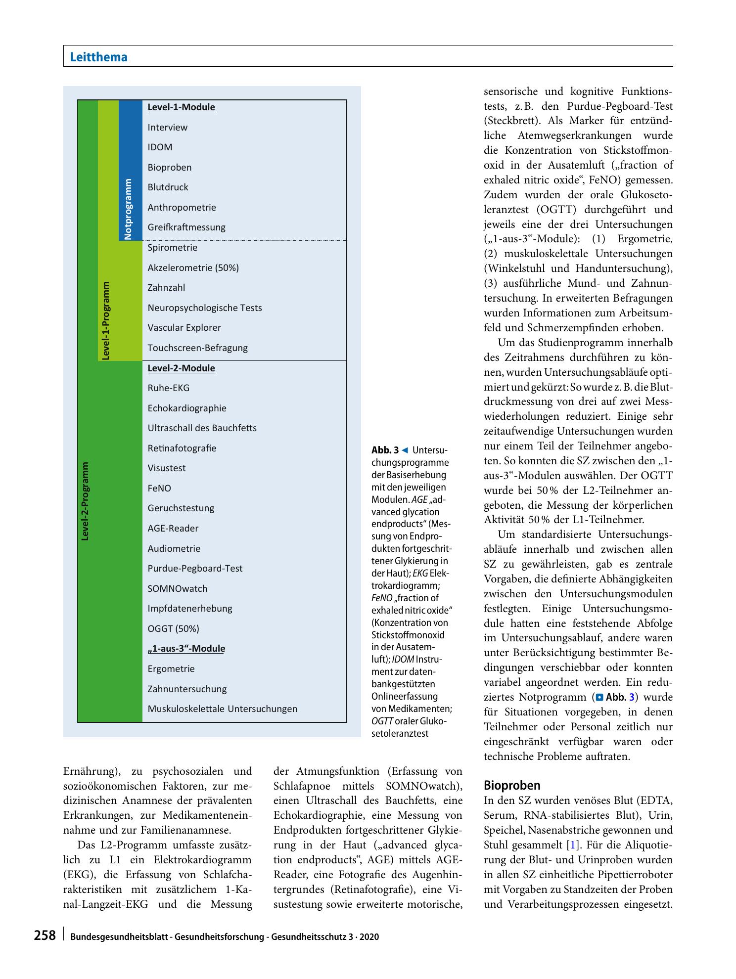Vorschauseite 5: Die Basiserhebung der NAKO Gesundheitsstudie: Teilnahme an den Untersuchungsmodulen, Qualitätssicherung und Nutzung von Sekundärdaten