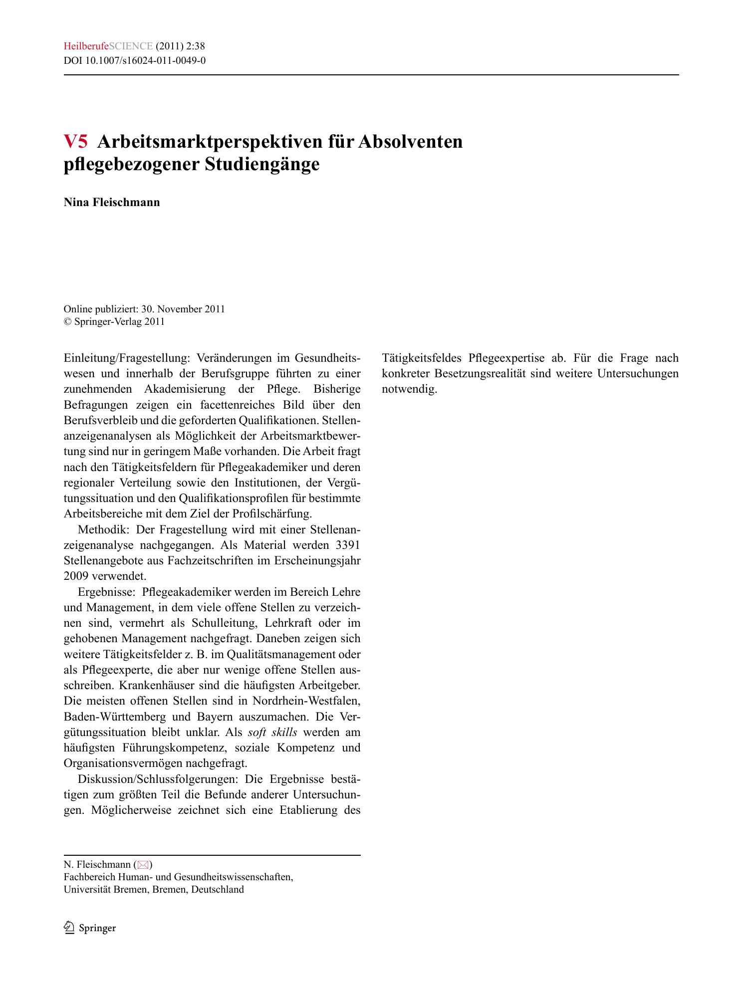 Vorschauseite 1: V5 Arbeitsmarktperspektiven