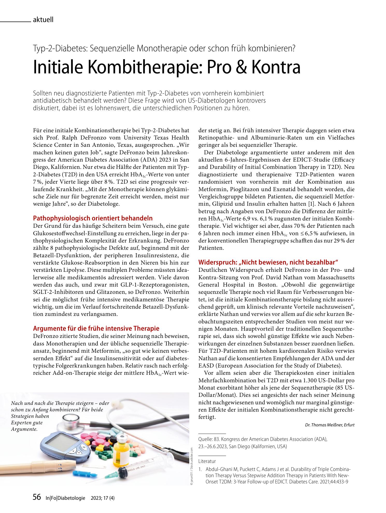 Vorschauseite 1: Initiale Kombitherapie: Pro & Kontra