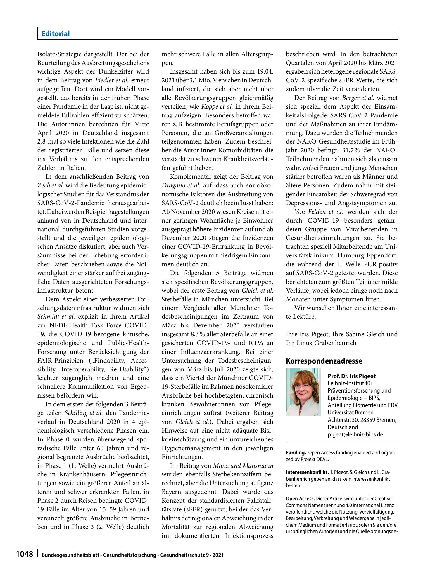 Vorschauseite 2: Die Rolle der Epidemiologie in der SARS-CoV-2-Pandemie: Bedeutung, Aufgaben, Methoden und Erkenntnisse