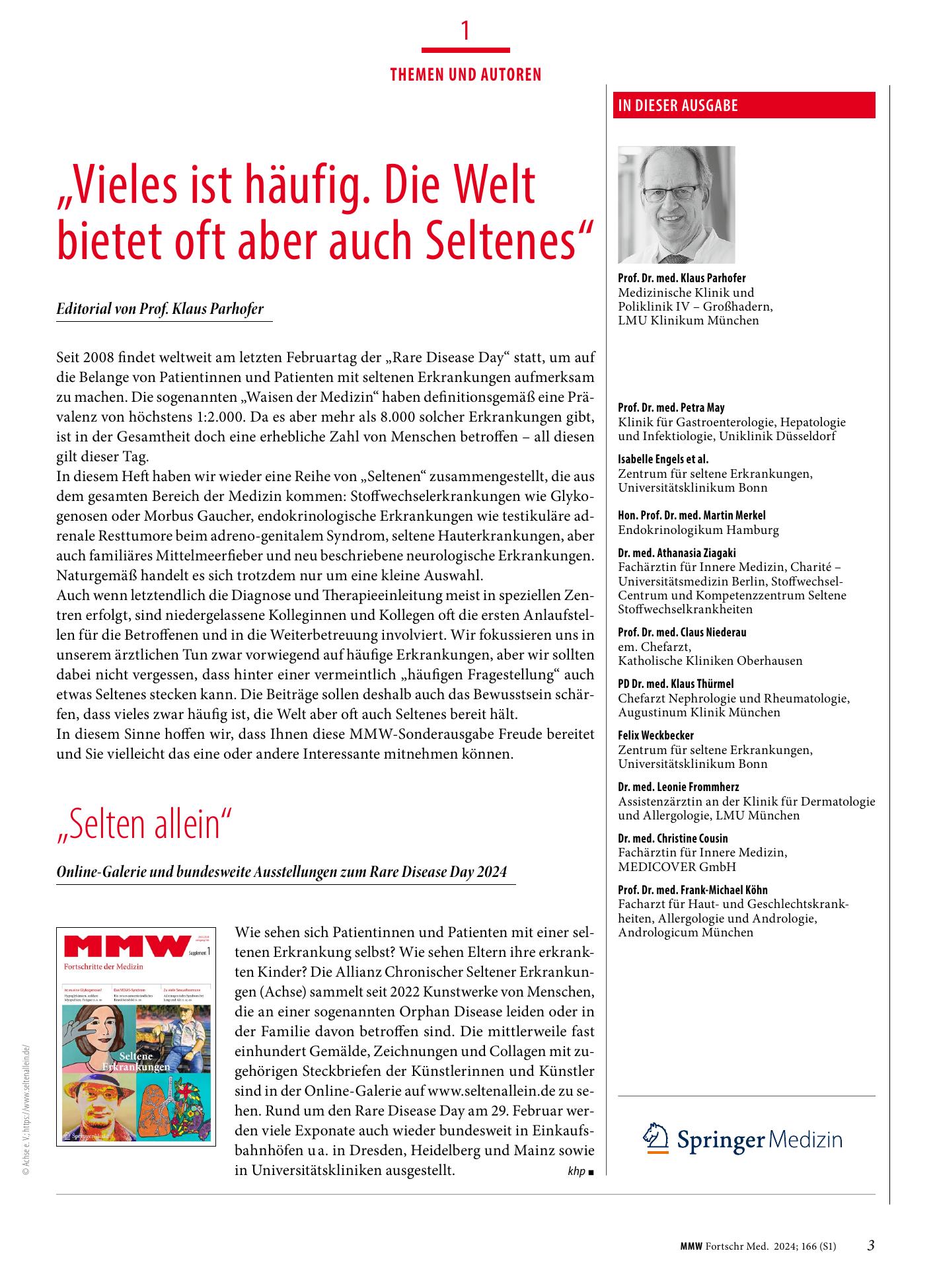 Vorschauseite 1: „Vieles ist häufig. Die Welt bietet oft aber auch Seltenes“