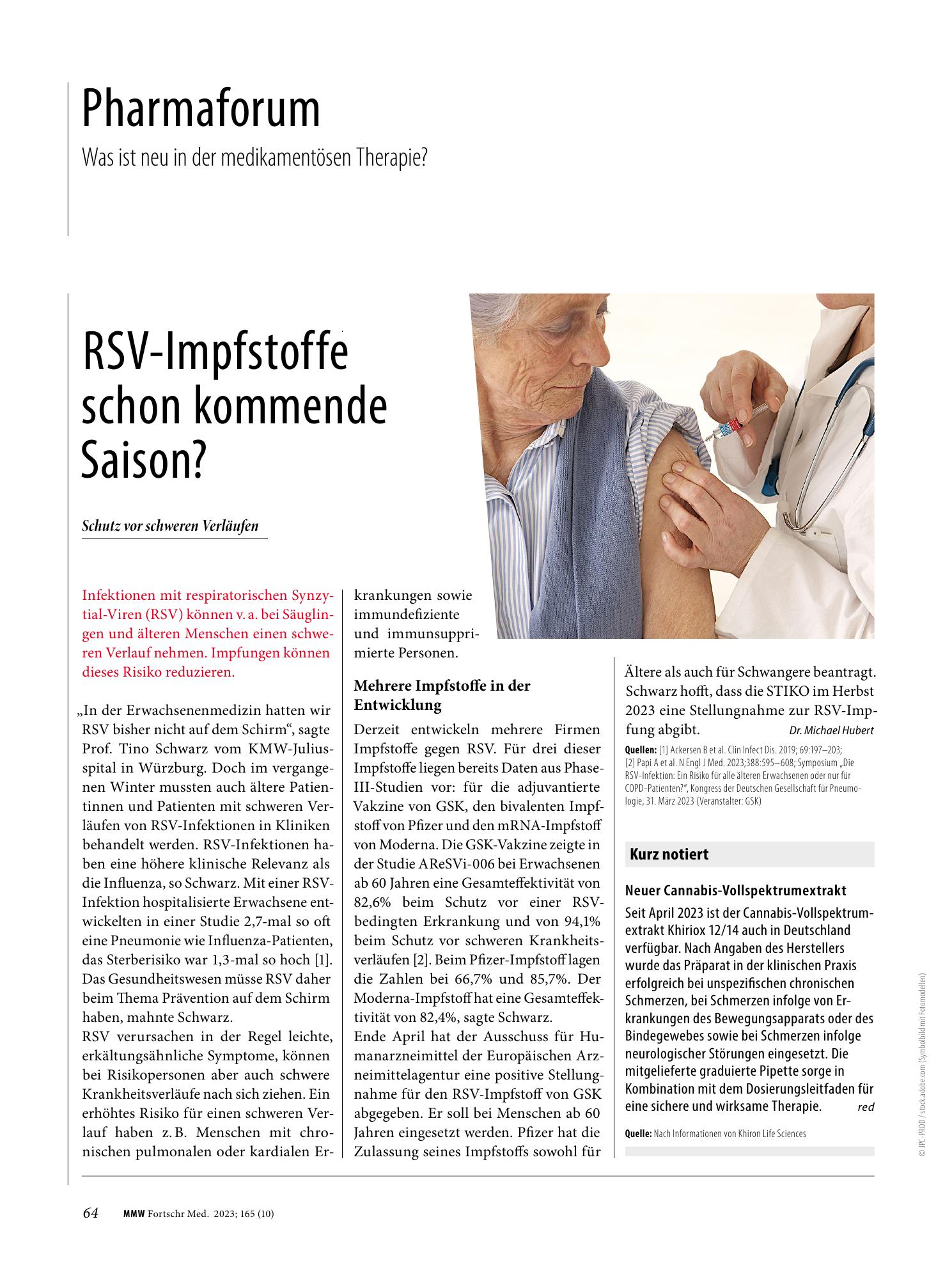 Vorschauseite 1: RSV-Impfstoffe schon kommende Saison?