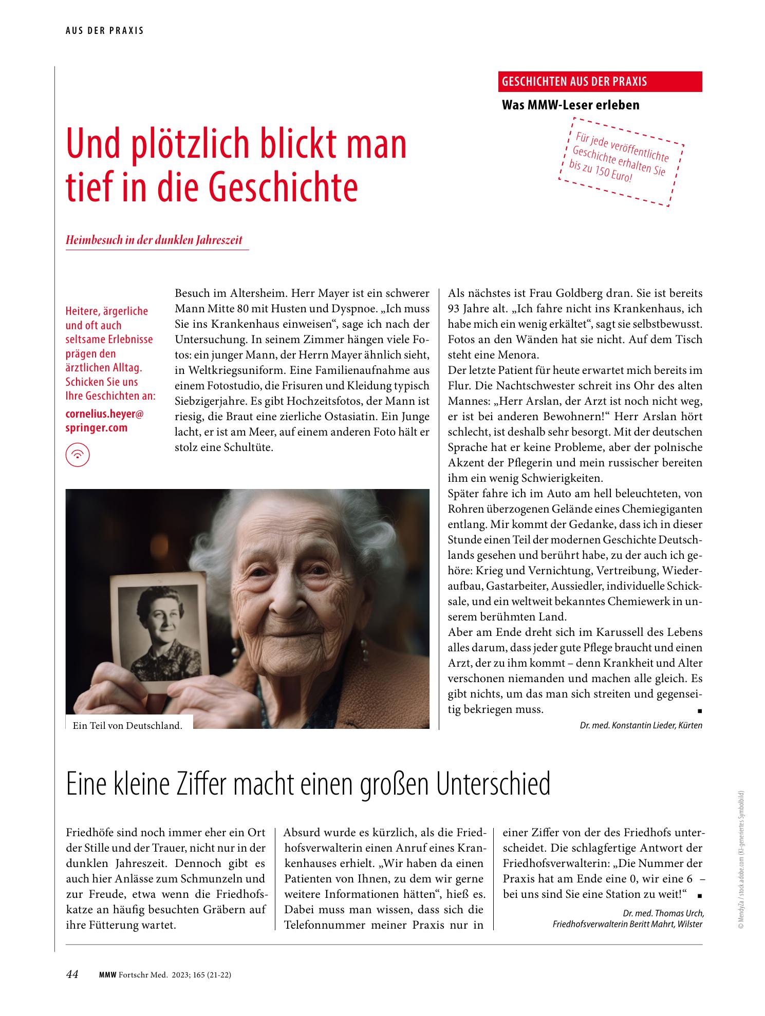Vorschauseite 1: Und plötzlich blickt man tief in die Geschichte