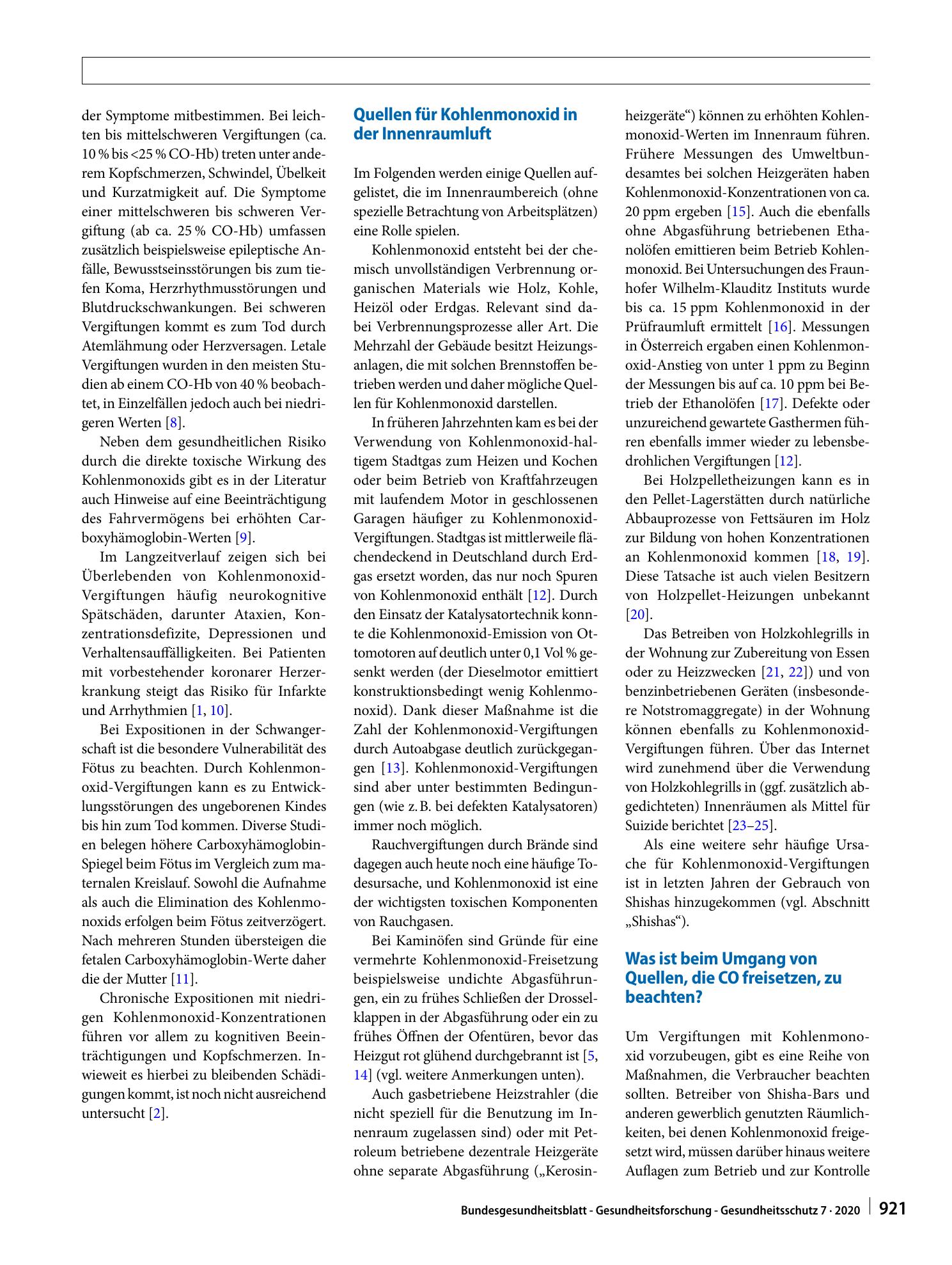 Vorschauseite 2: Prävention von gesundheitlichen Beeinträchtigungen durch Kohlenmonoxid-Expositionen im Innenraum mit einem besonderen Fokus auf Shisha-Rauchen