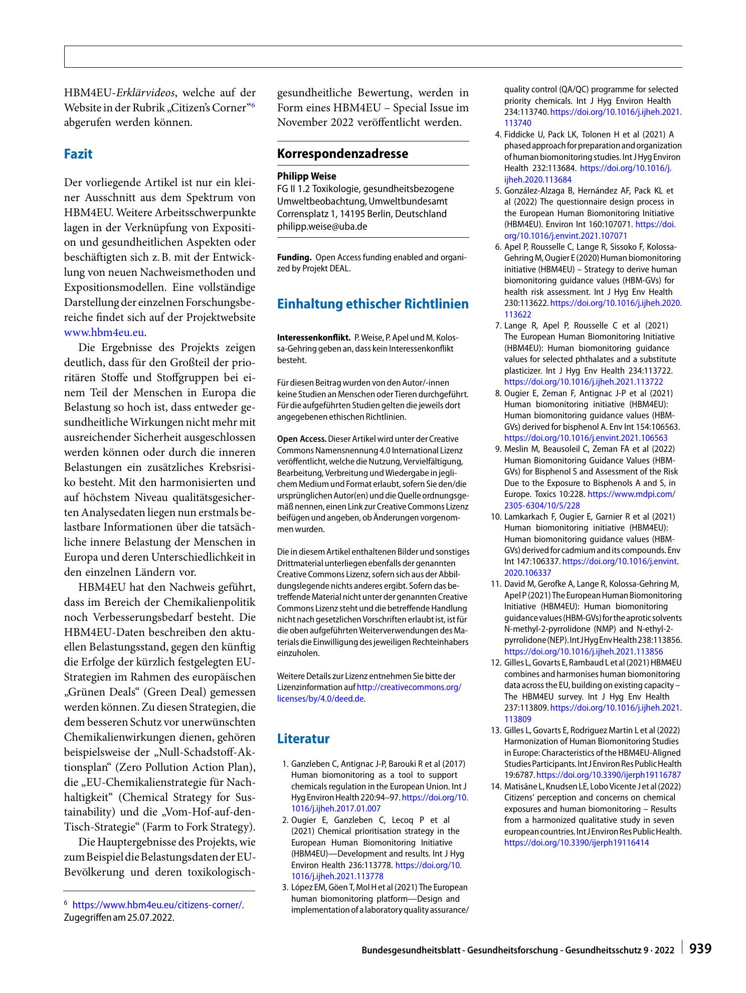 Vorschauseite 4: Human-Biomonitoring für Europa (HBM4EU) – erste Einblicke in die Ergebnisse der Initiative