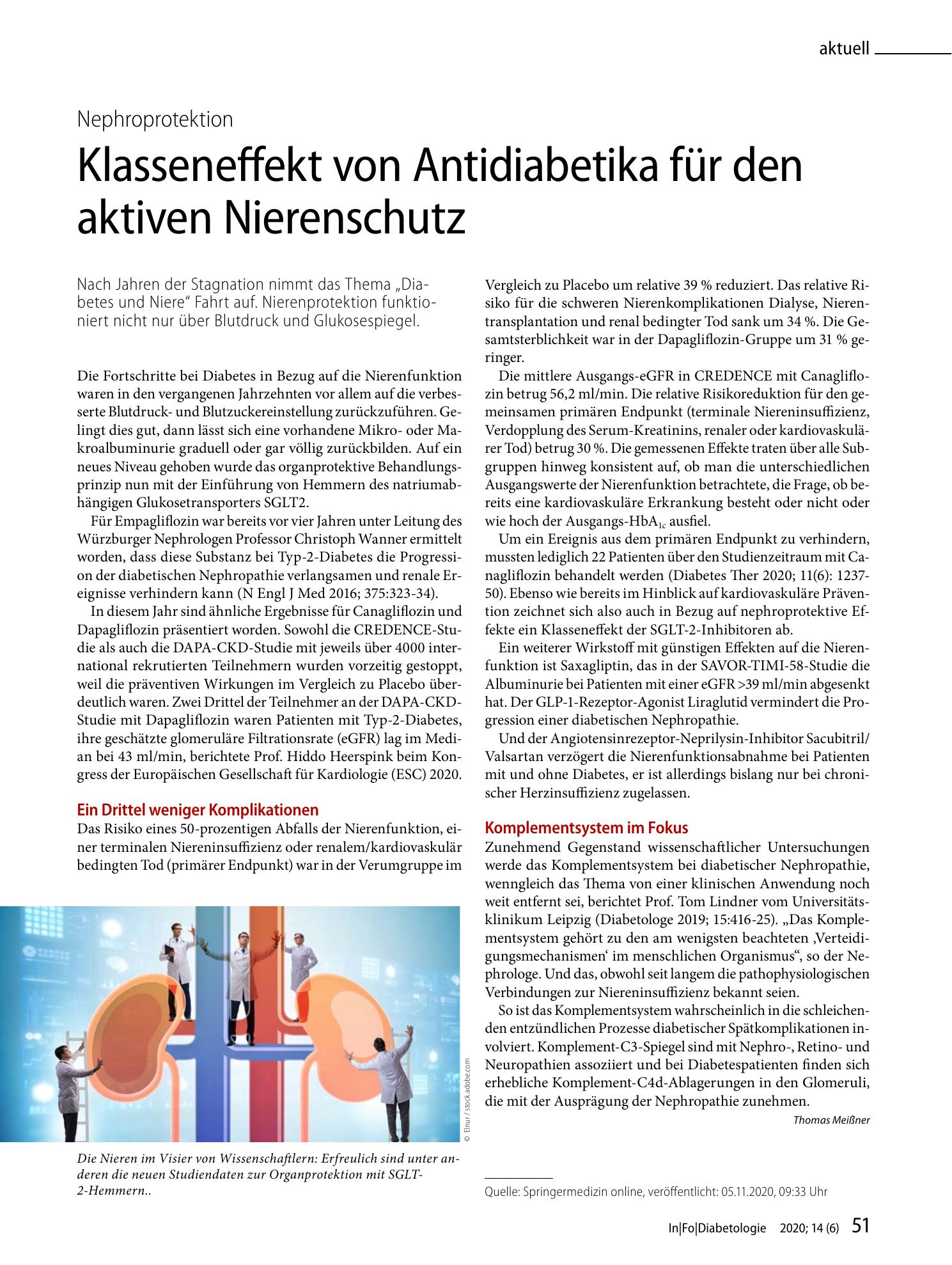 Vorschauseite 1: Klasseneffekt von Antidiabetika für den aktiven Nierenschutz
