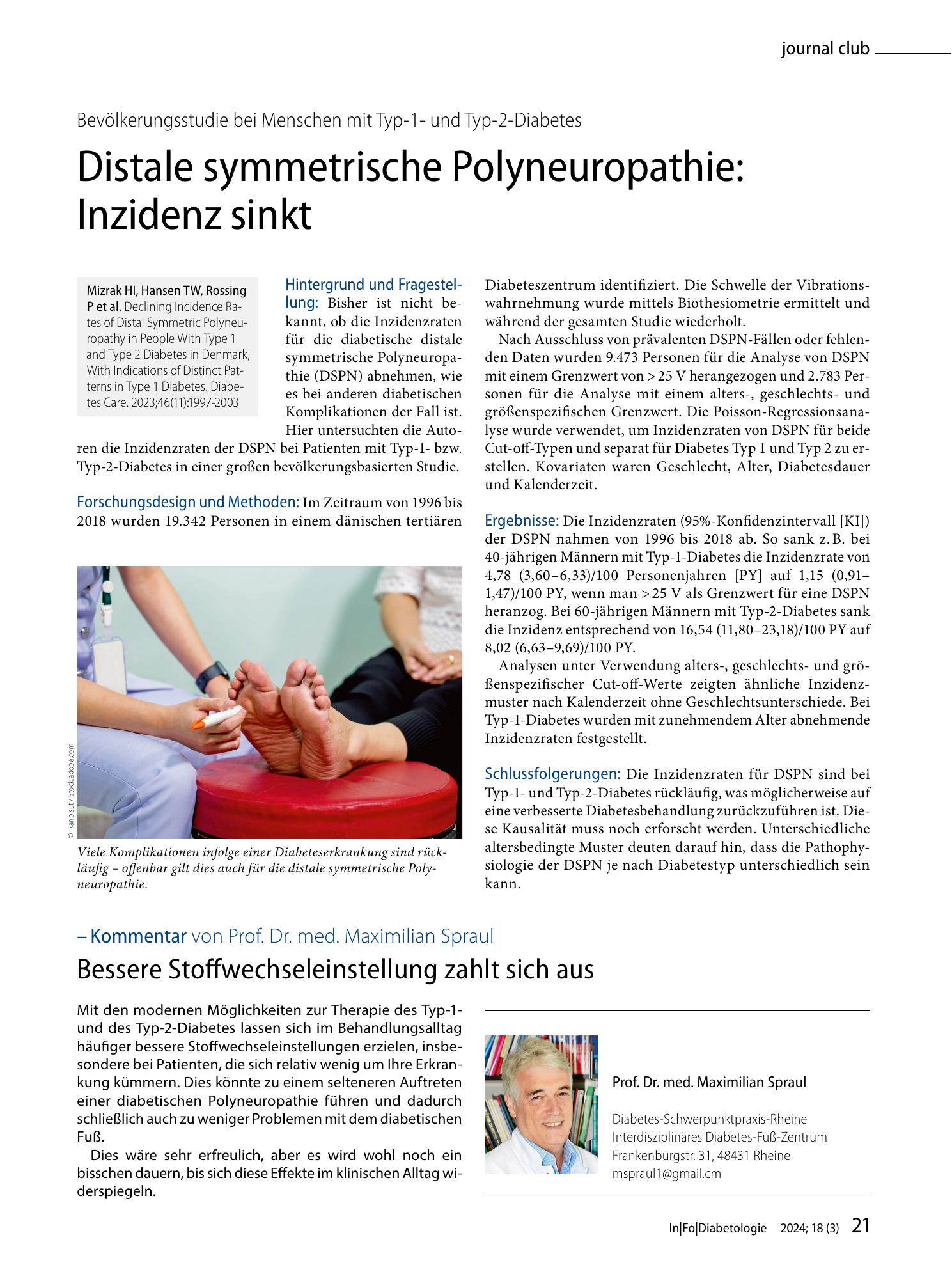 Vorschauseite 1: Distale symmetrische Polyneuropathie: Inzidenz sinkt