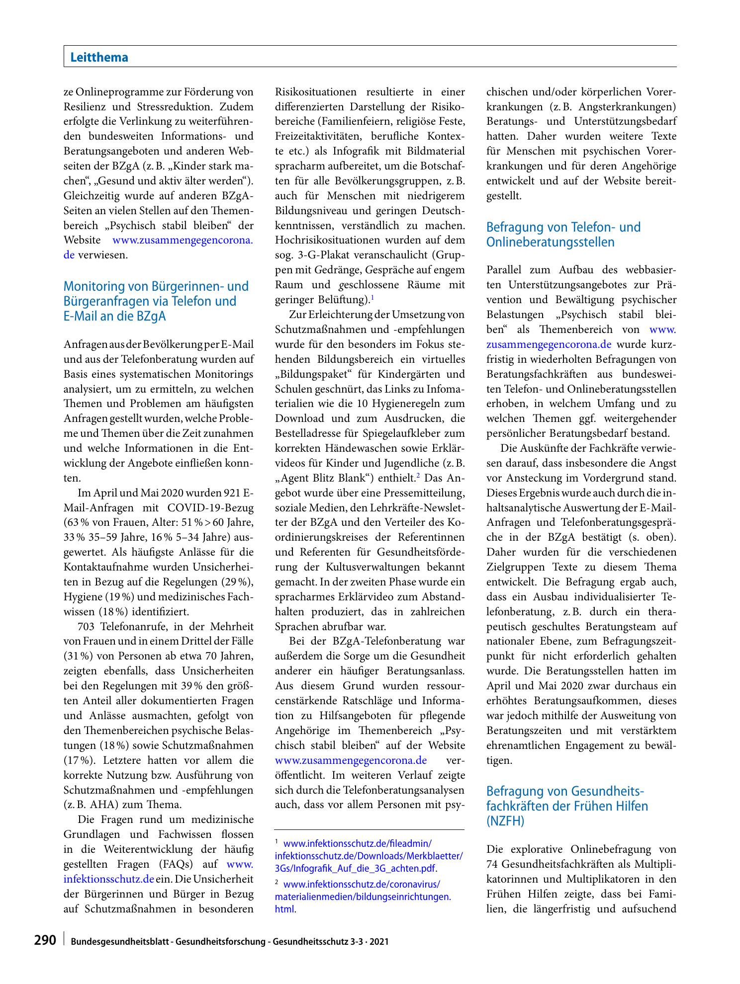 Vorschauseite 6: Bedarfsbezogene Kommunikationsstrategie der Bundeszentrale für gesundheitliche Aufklärung (BZgA) während der COVID-19-Pandemie
