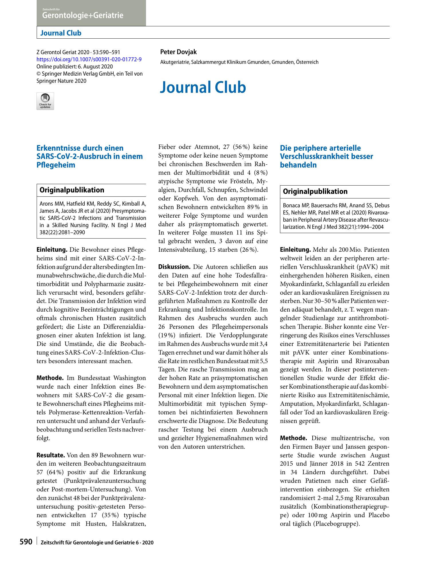 Vorschauseite 1: Journal Club