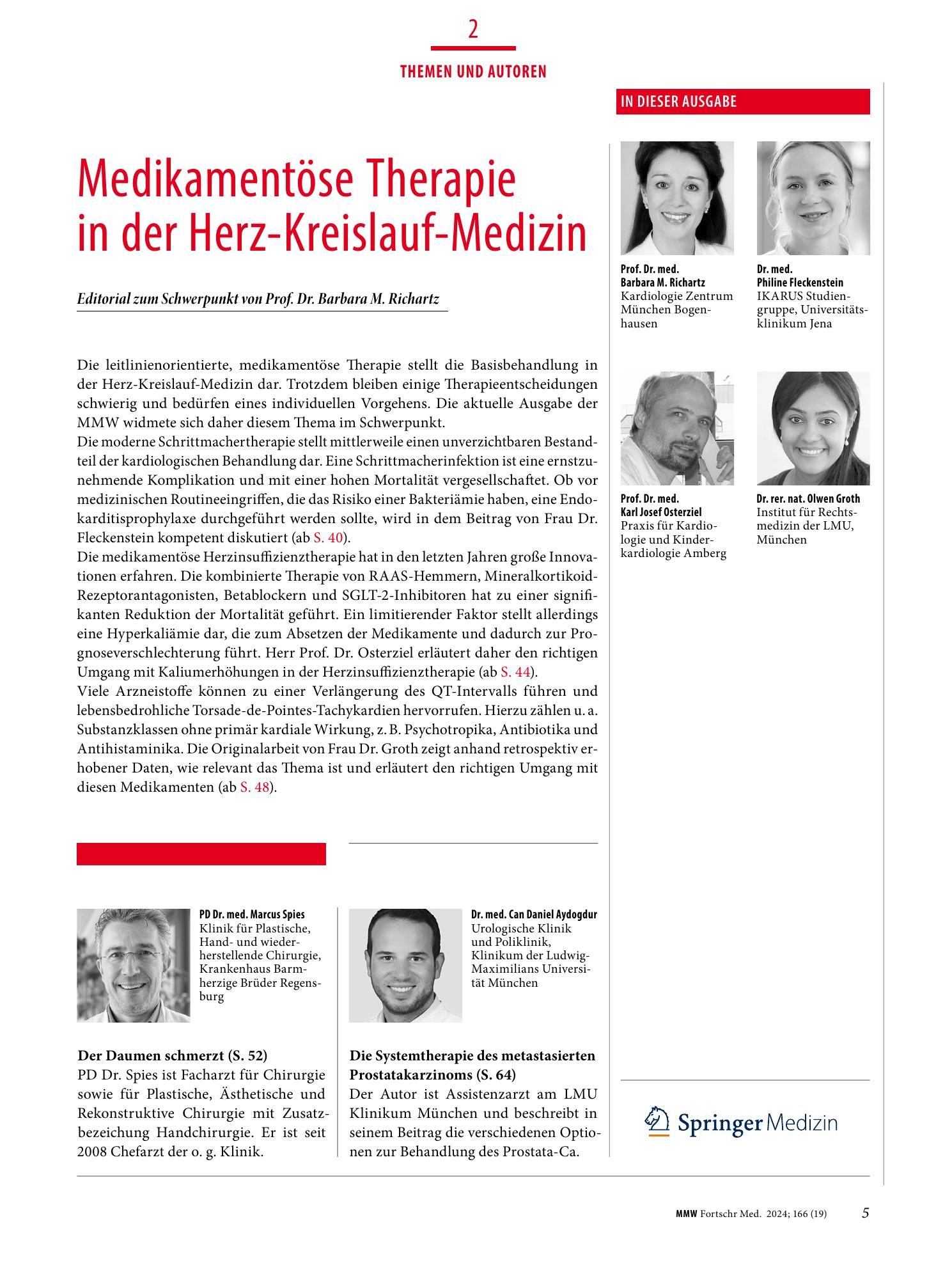 Vorschauseite 1: Medikamentöse Therapie in der Herz-Kreislauf-Medizin
