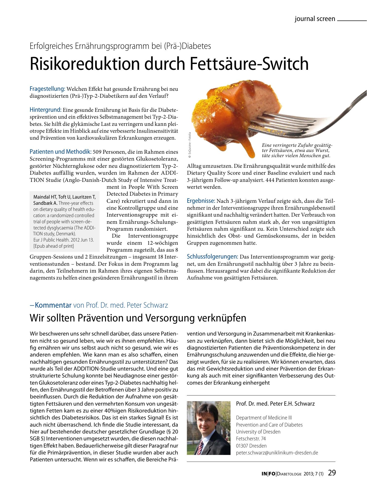 Vorschauseite 1: Risikoreduktion durch Fettsäure-Switch