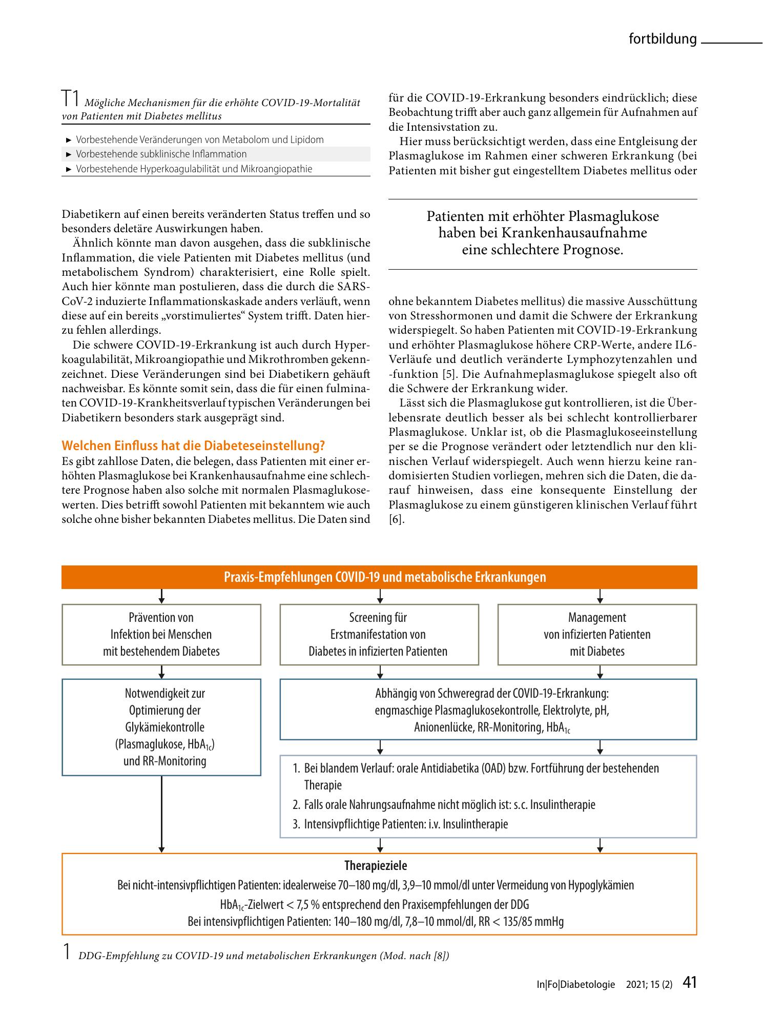 Vorschauseite 2: Diabetes mellitus in Zeiten von COVID-19