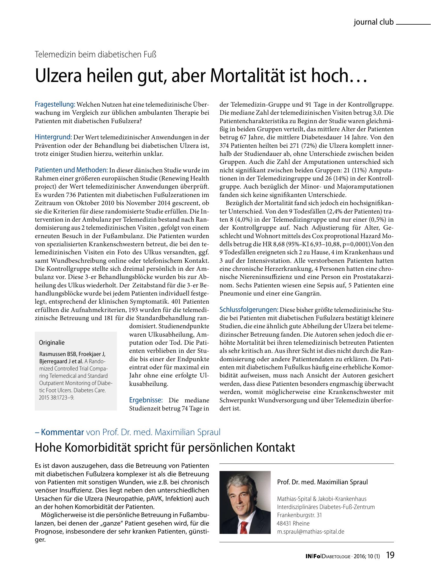 Vorschauseite 1: Ulzera heilen gut, aber Mortalität ist hoch...