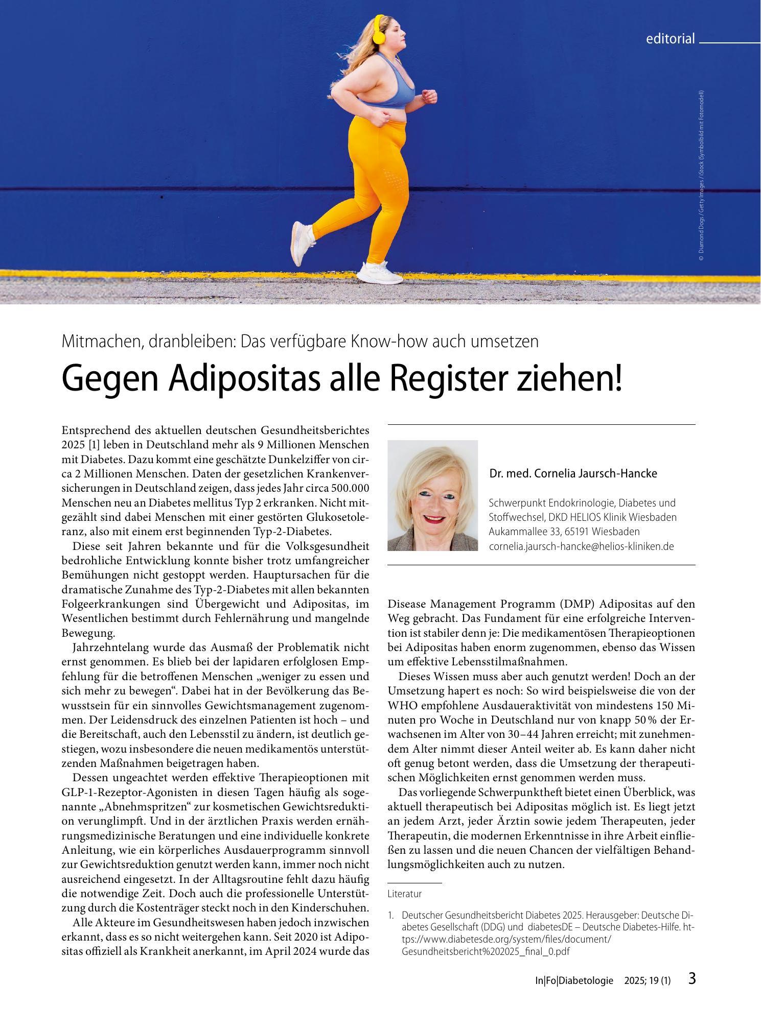 Vorschauseite 1: Gegen Adipositas alle Register ziehen!