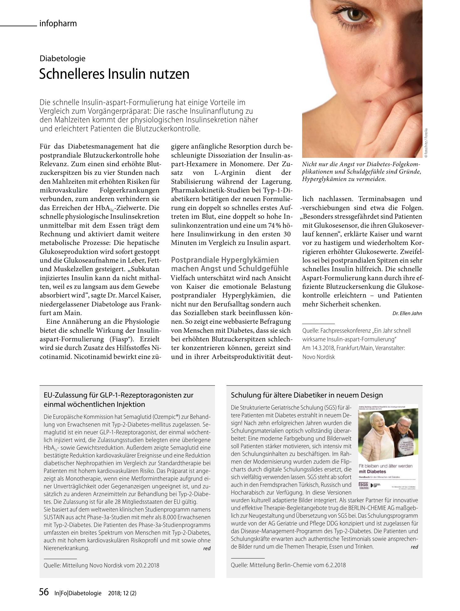 Vorschauseite 1: Schnelleres Insulin nutzen