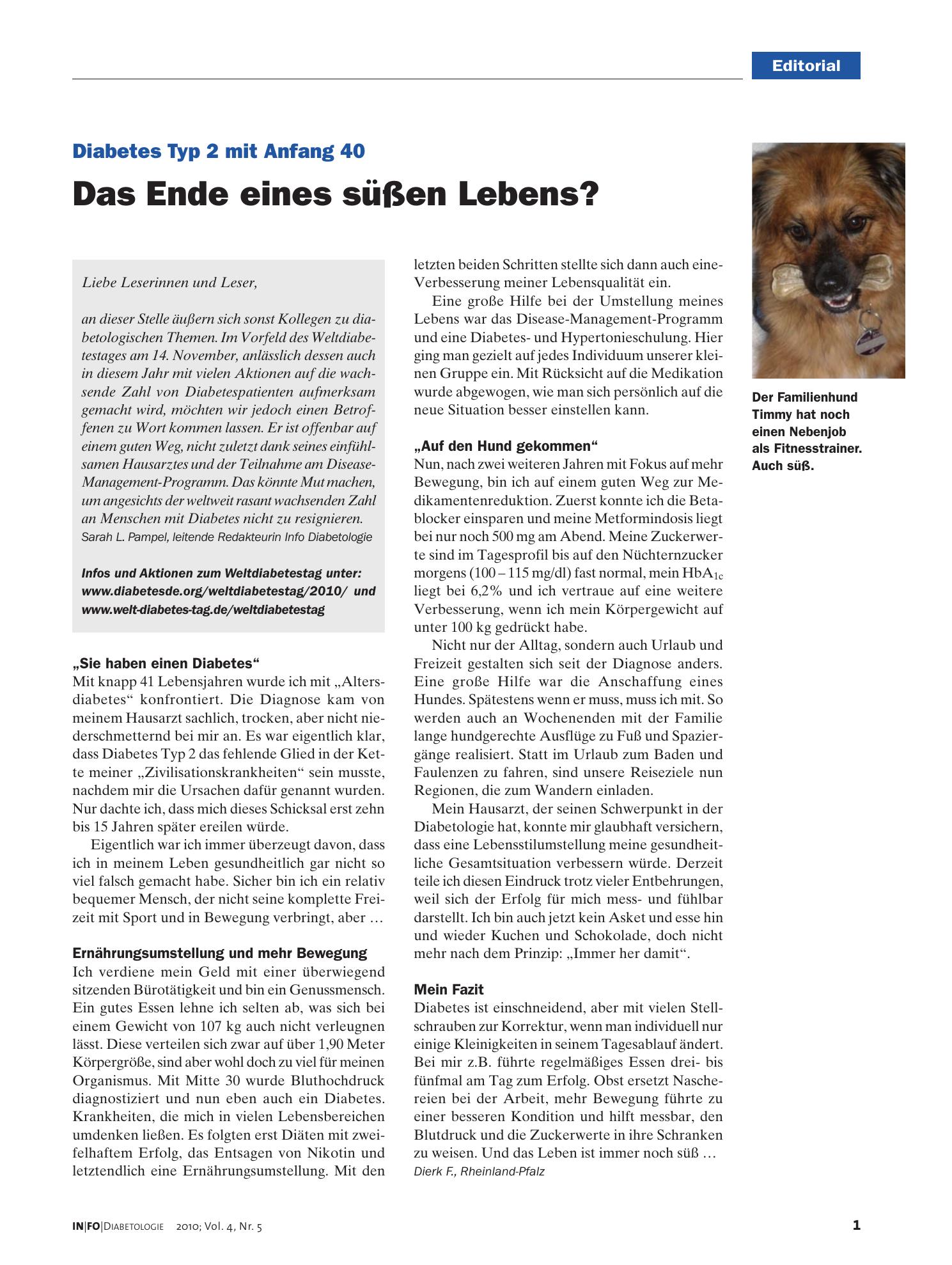 Vorschauseite 1: Das Ende eines süßen Lebens?