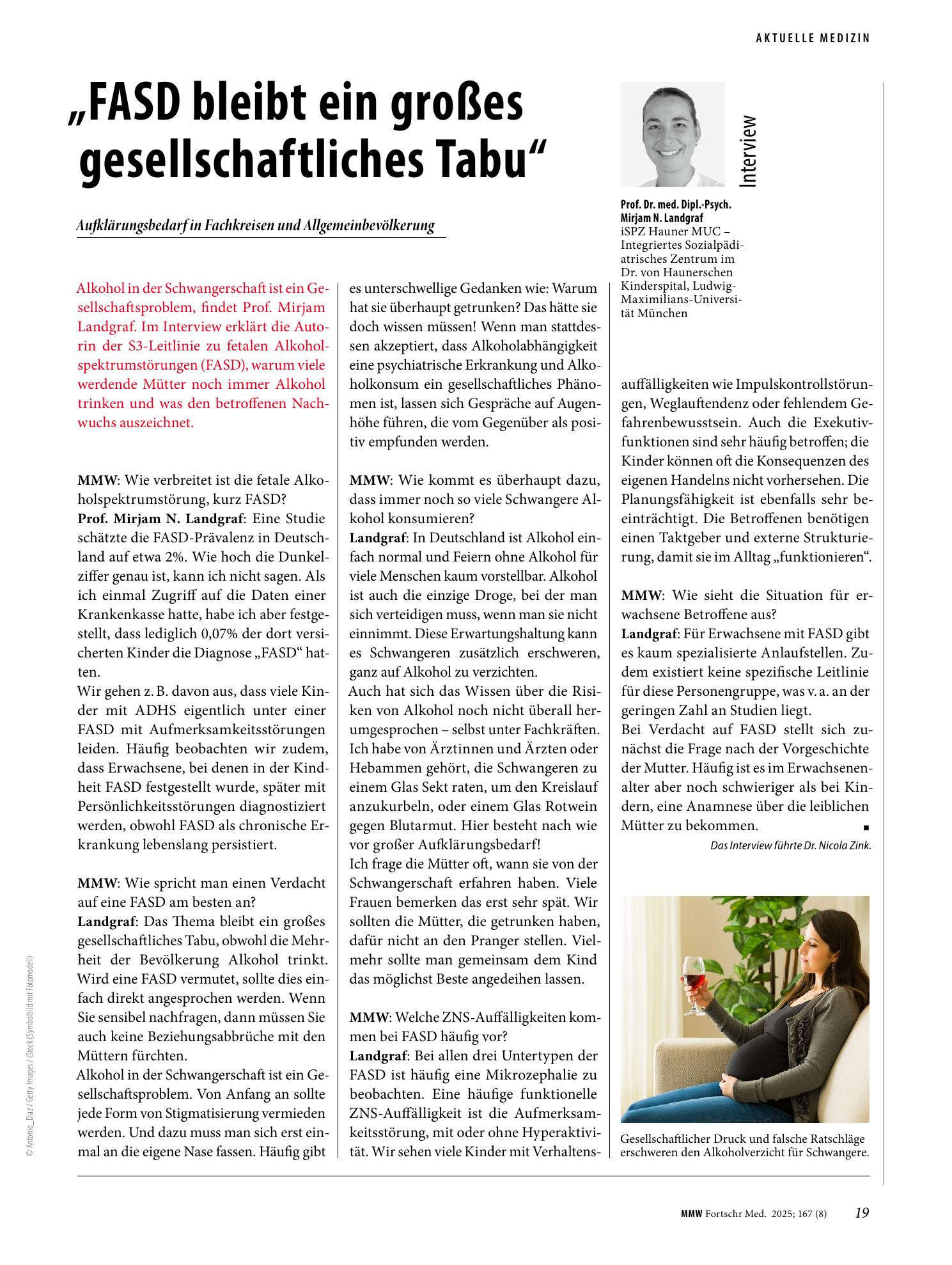 Vorschauseite 1: „FASD bleibt ein großes gesellschaftliches Tabu“