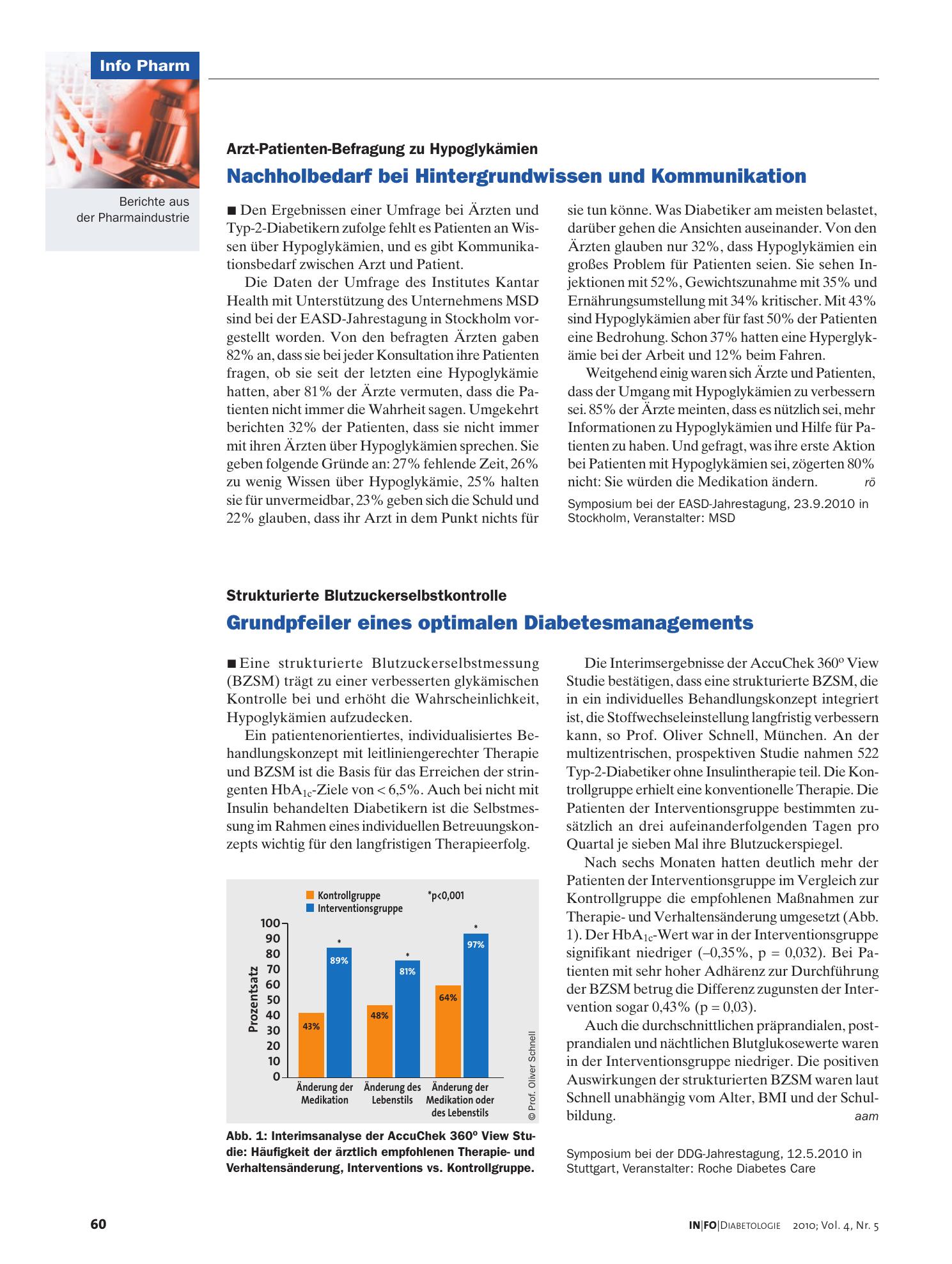 Vorschauseite 1: Grundpfeiler eines optimalen Diabetesmanagements
