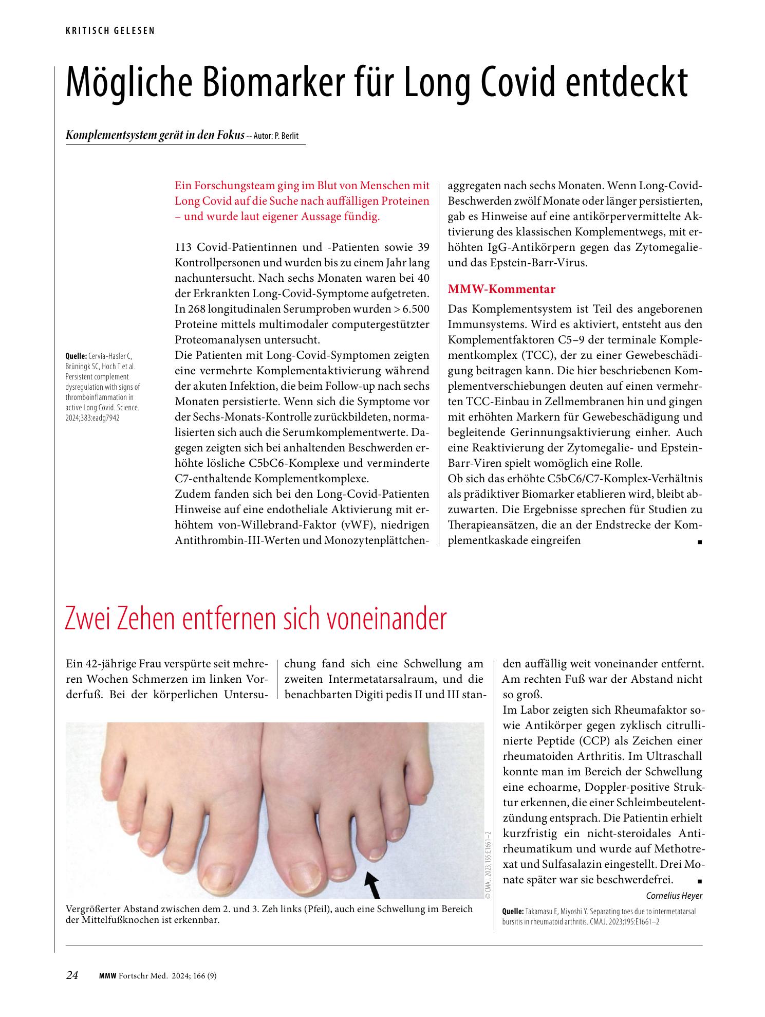 Vorschauseite 1: Mögliche Biomarker für Long Covid entdeckt