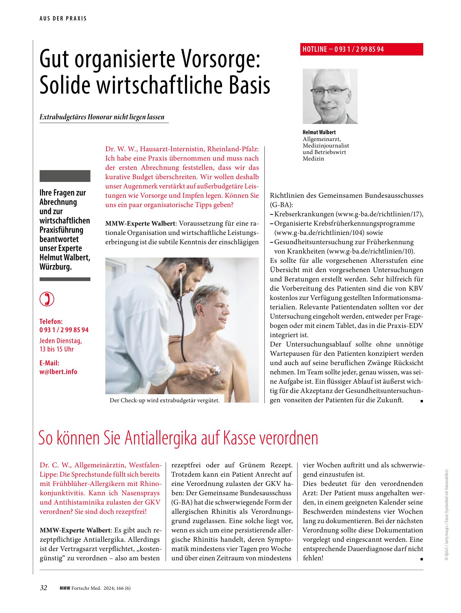 Vorschauseite 1: Gut organisierte Vorsorge: Solide wirtschaftliche Basis