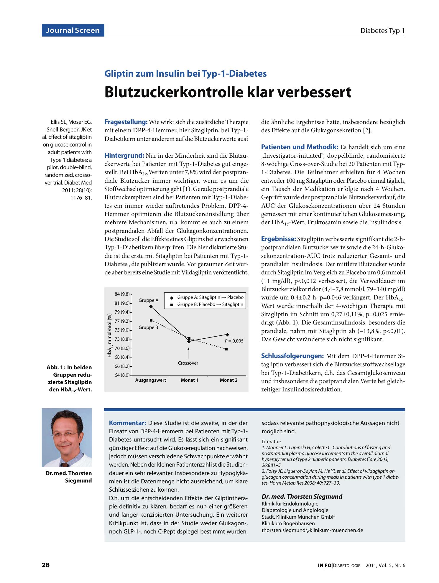 Vorschauseite 1: Blutzuckerkontrolle klar verbessert