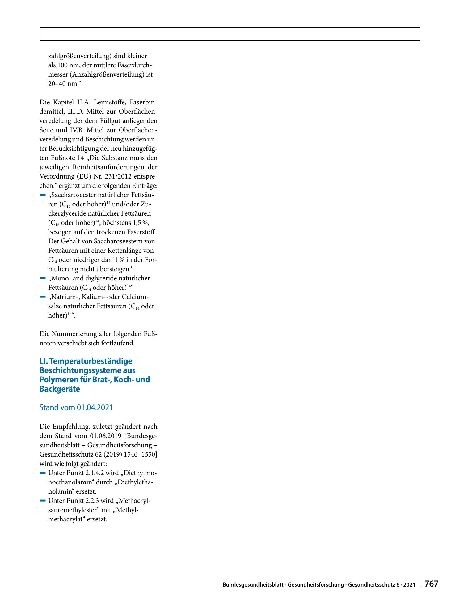 Vorschauseite 4: Gesundheitliche Beurteilung von Materialien und Gegenständen für den Lebensmittelkontakt im Rahmen des Lebensmittel- und Futtermittelgesetzbuches
