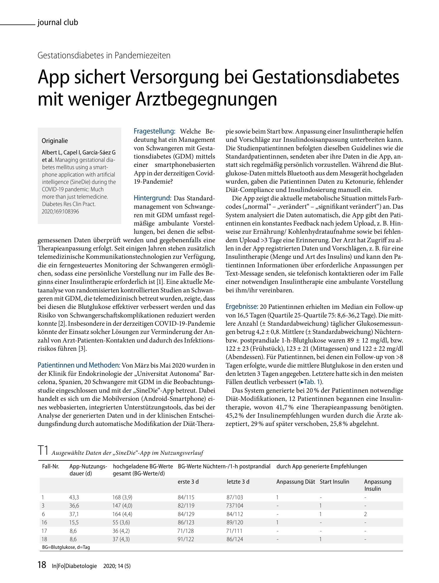 Vorschauseite 1: App sichert Versorgung bei Gestationsdiabetes mit weniger Arztbegegnungen