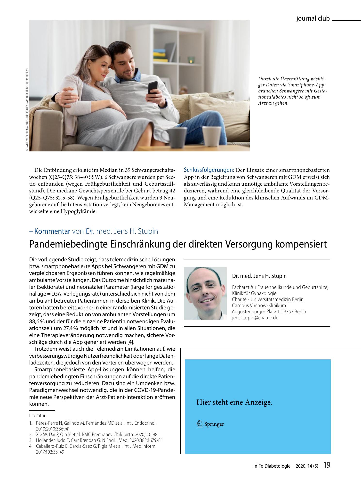 Vorschauseite 2: App sichert Versorgung bei Gestationsdiabetes mit weniger Arztbegegnungen