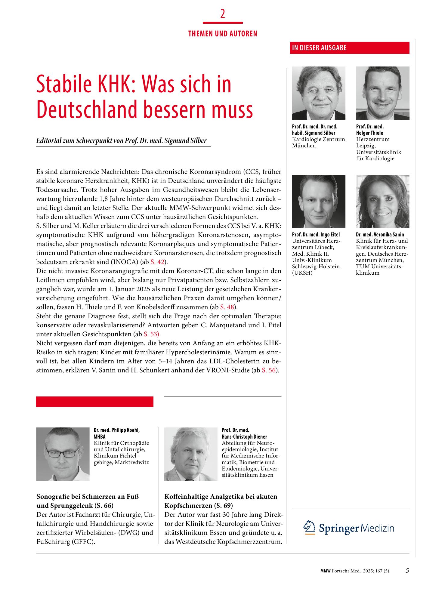 Vorschauseite 1: Stabile KHK: Was sich in Deutschland bessern muss